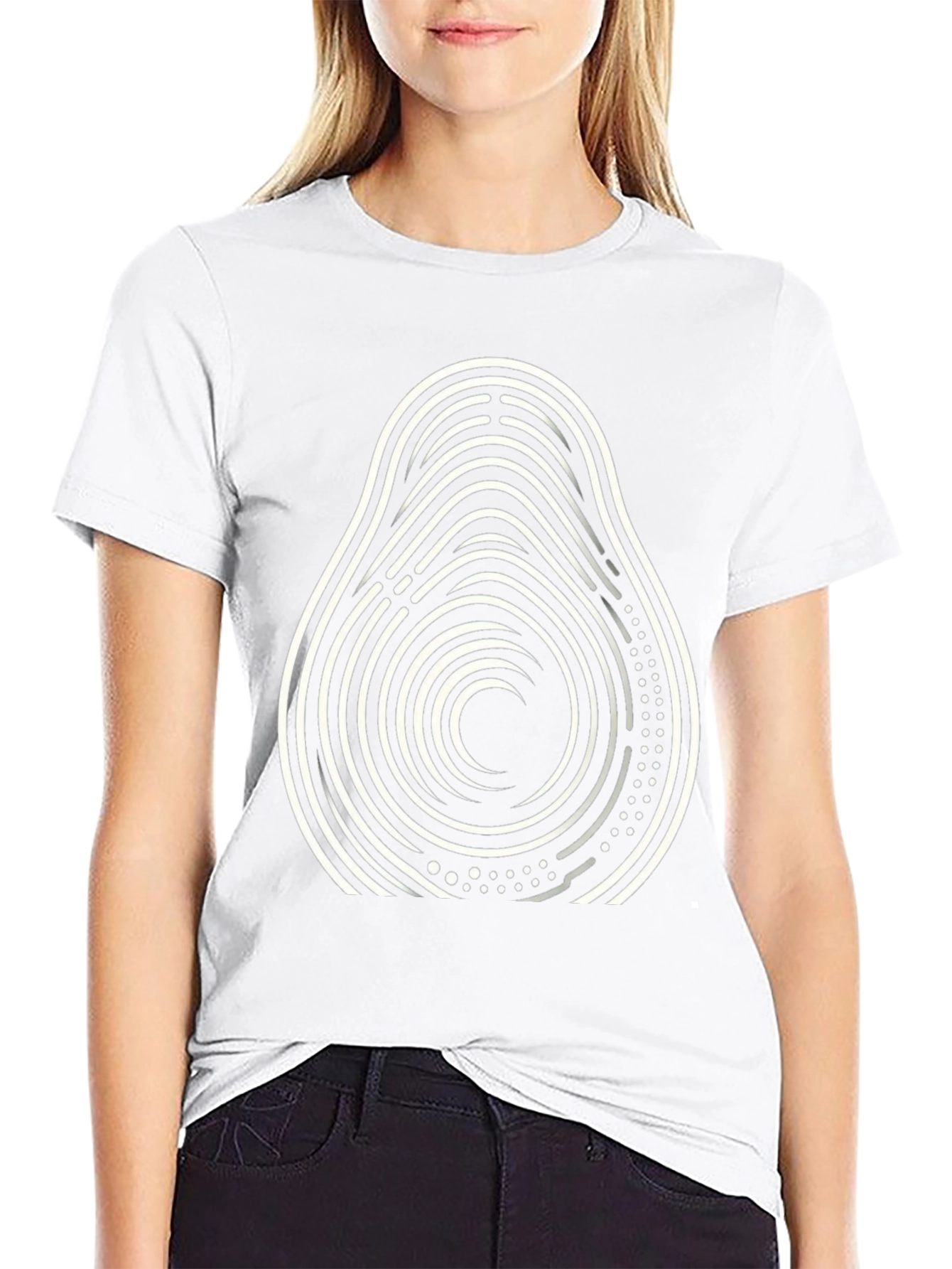 Abstract Avocado Graphic Tee - Cool Black T-Shirt