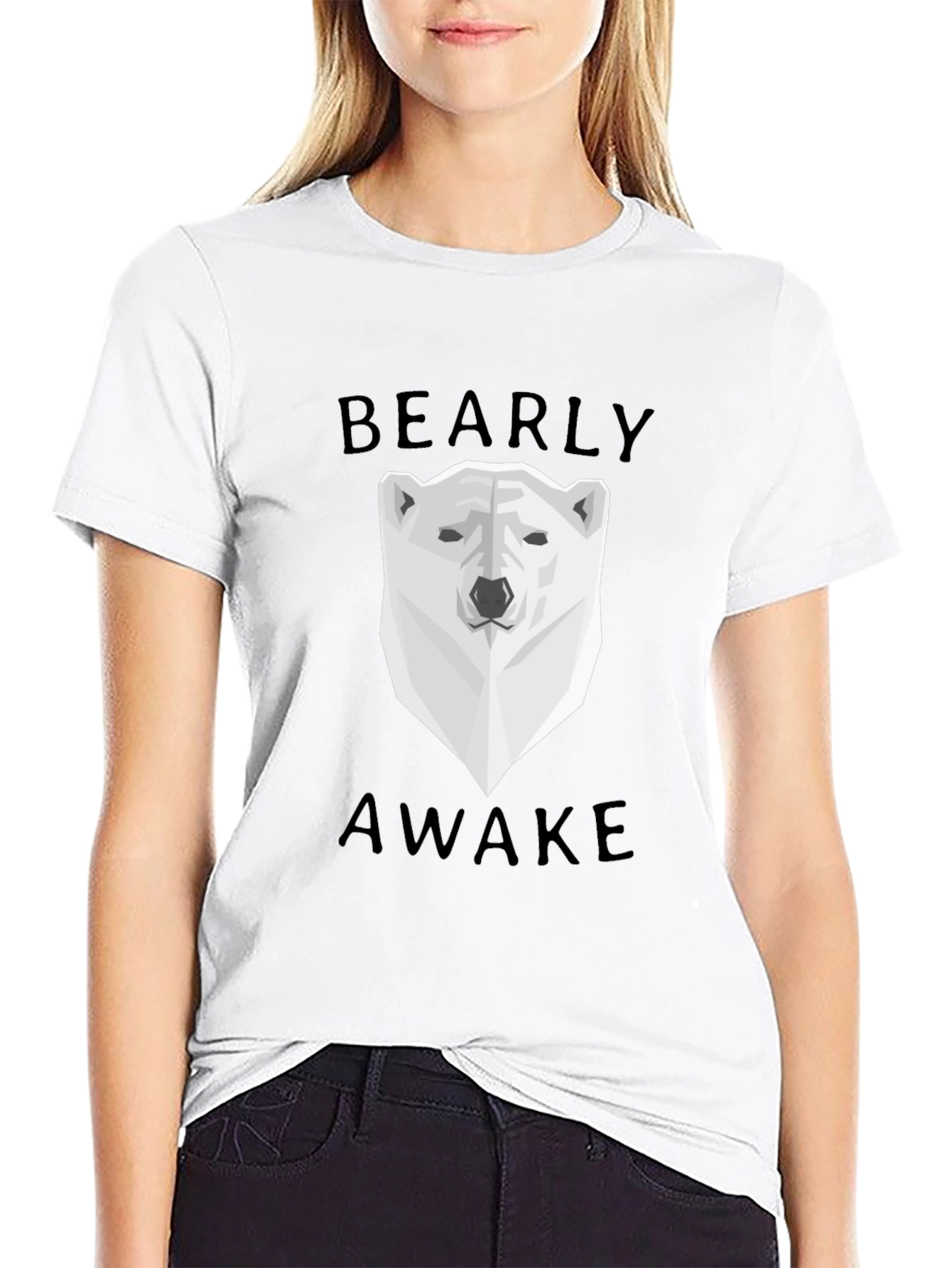 Bearly Awake Graphic Tee - Black Cotton T-Shirt