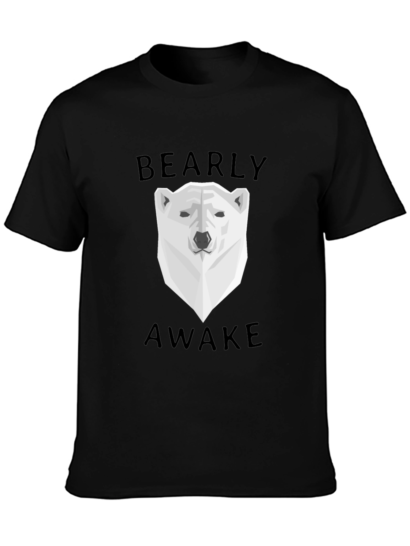 Bearly Awake Graphic Tee - Black Cotton T-Shirt