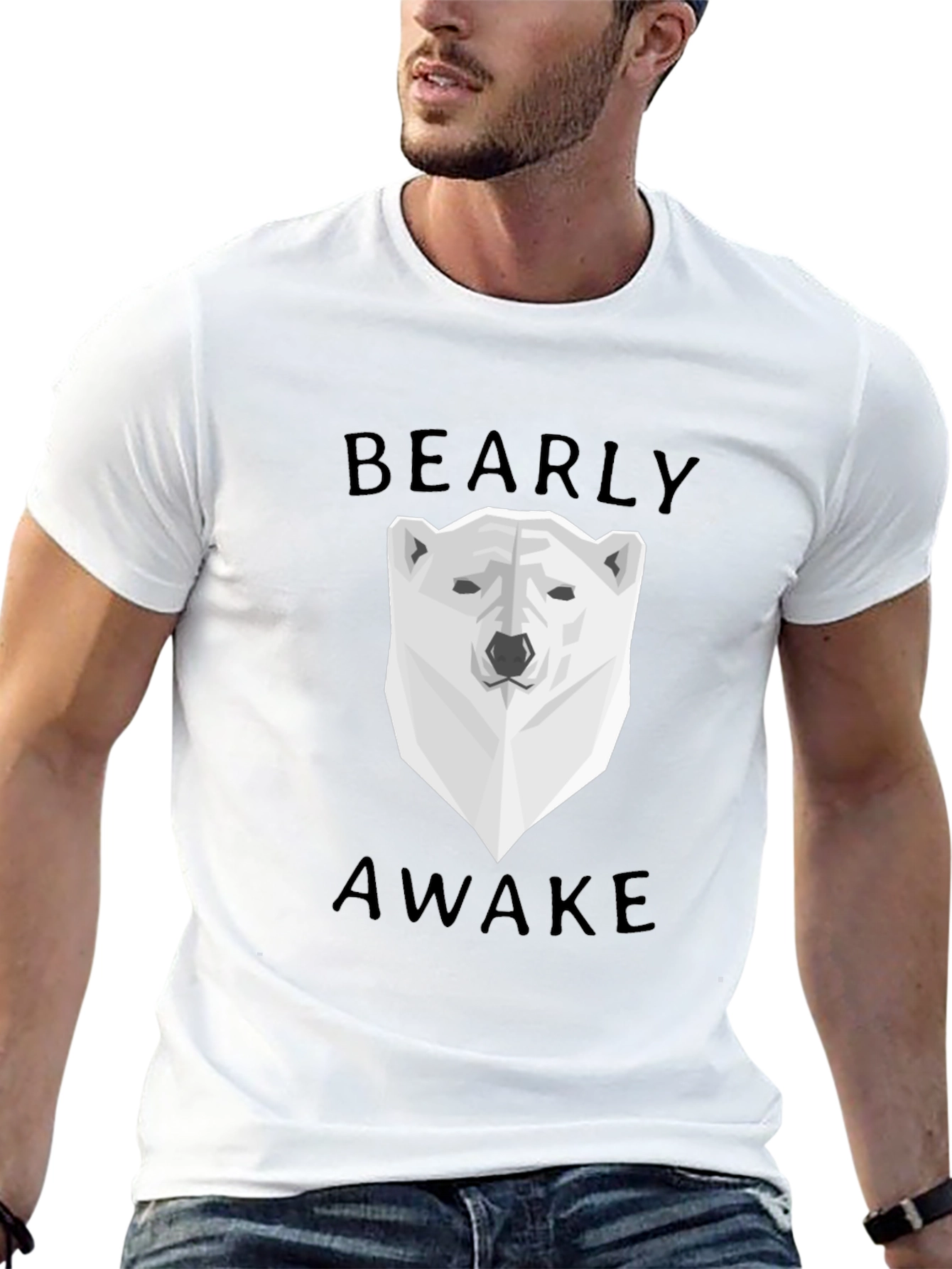 Bearly Awake Graphic Tee - Black Cotton T-Shirt