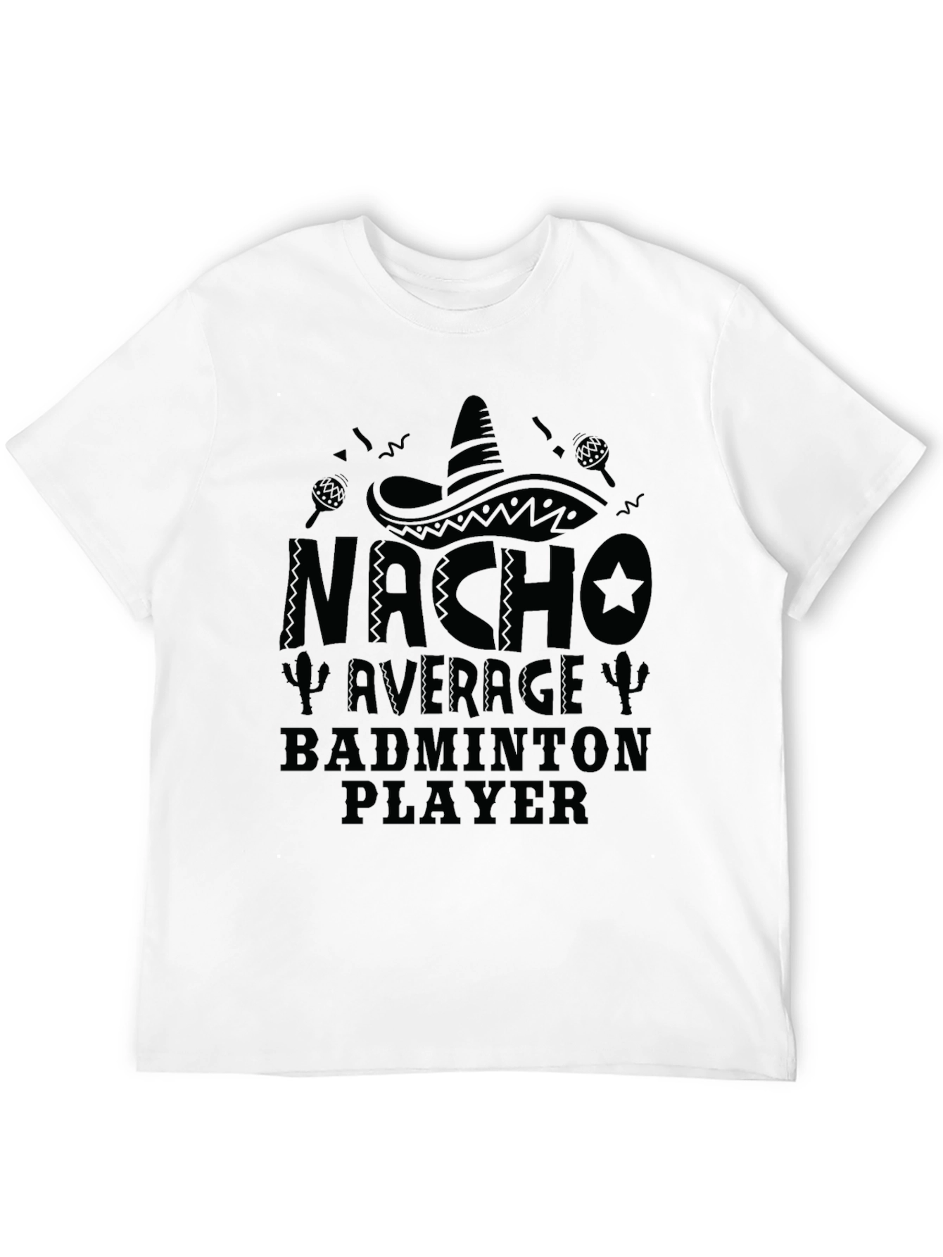 Nacho Average Badminton Player Black Graphic Tee