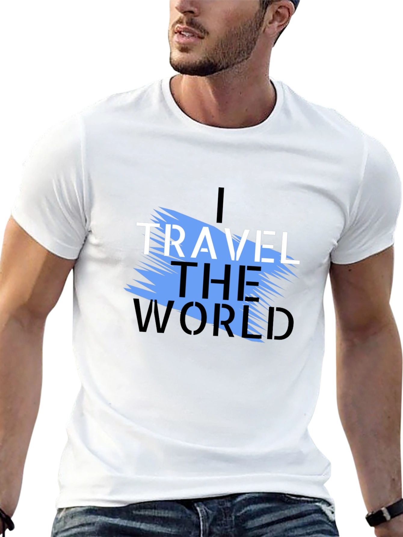 I Travel the World Graphic T-Shirt - Black