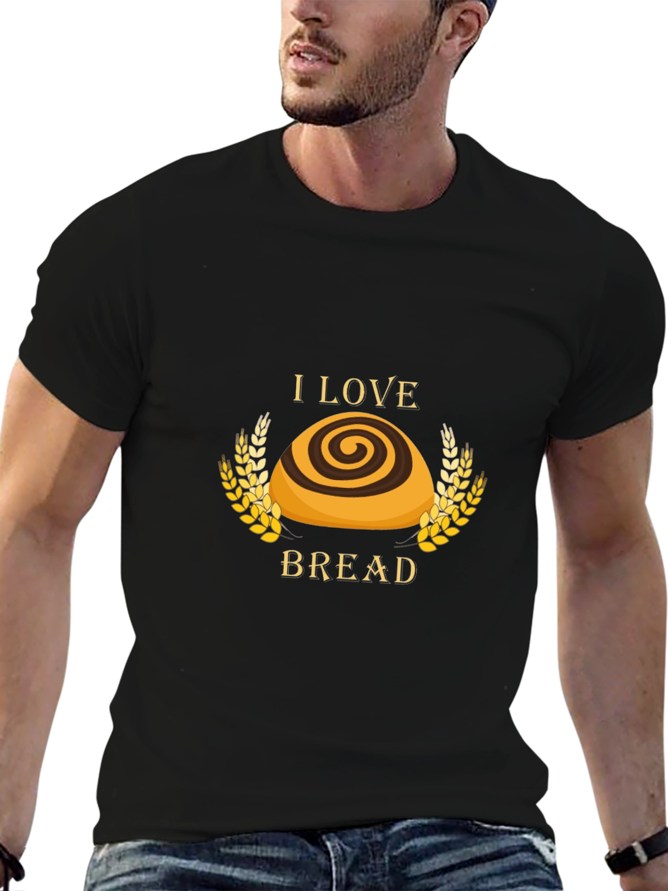 I Love Bread T-Shirt - Unisex Black Tee