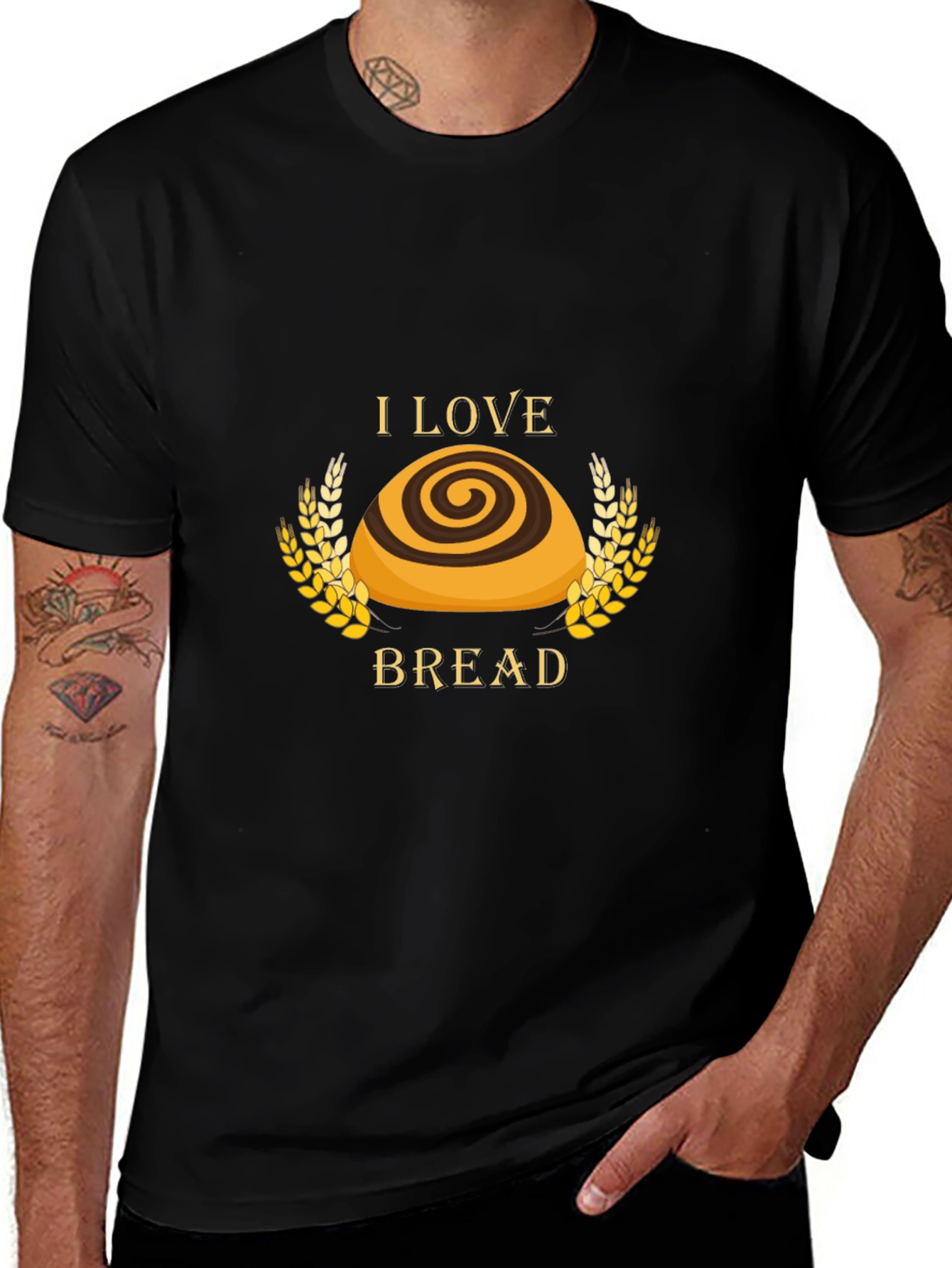 I Love Bread T-Shirt - Unisex Black Tee