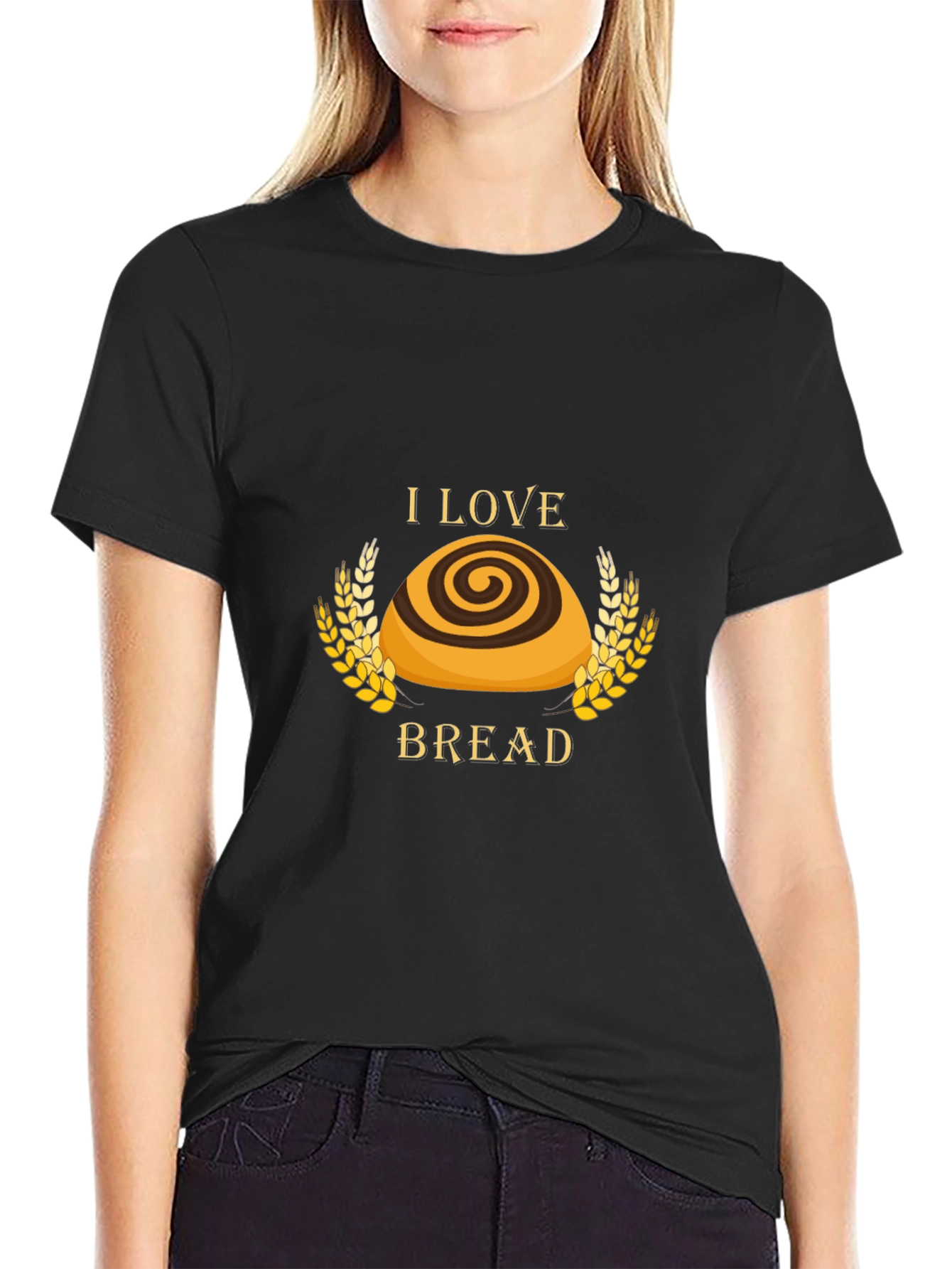 I Love Bread T-Shirt - Unisex Black Tee