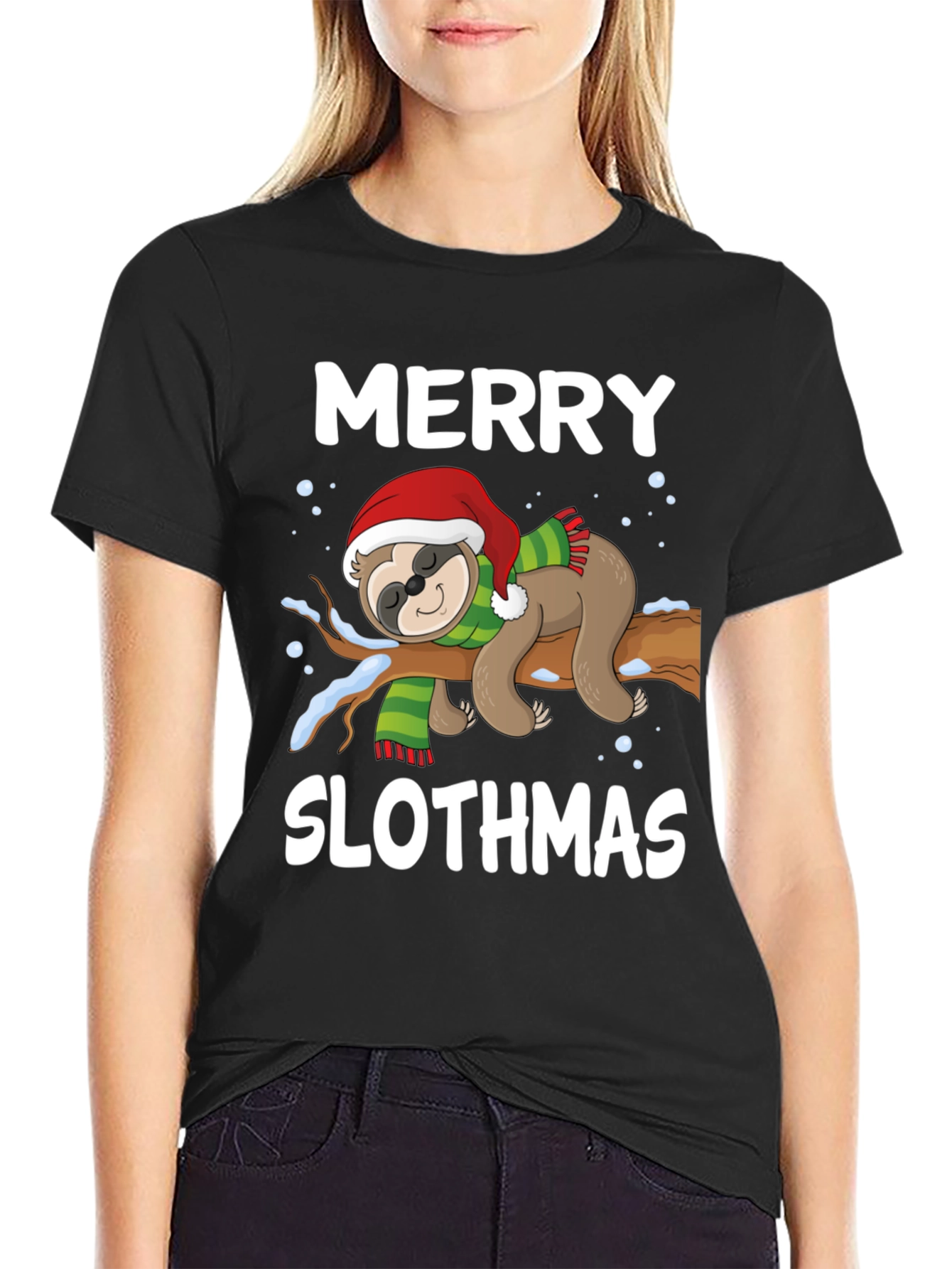 Merry Slothmas T-Shirt - Holiday Sloth Design