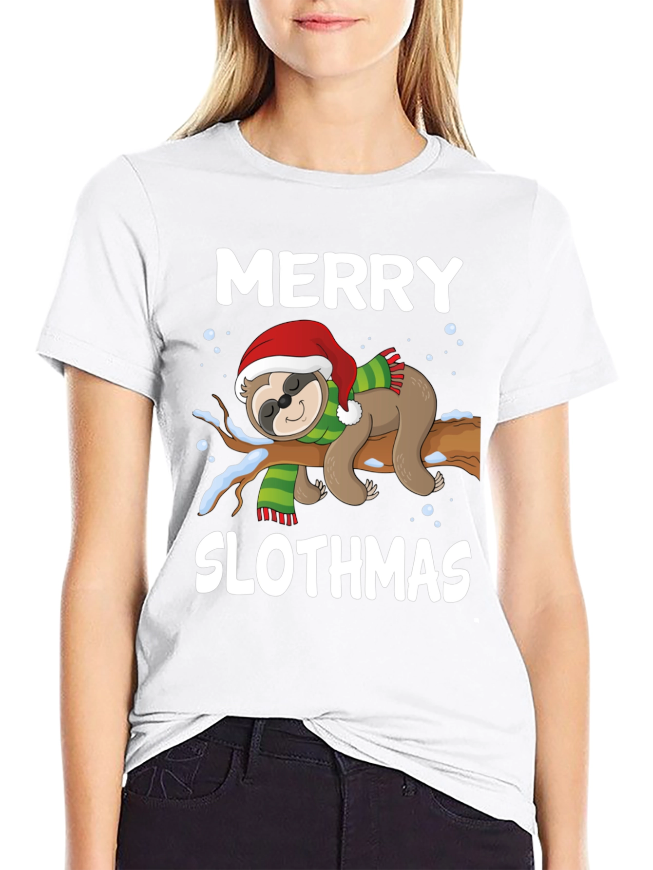 Merry Slothmas T-Shirt - Holiday Sloth Design