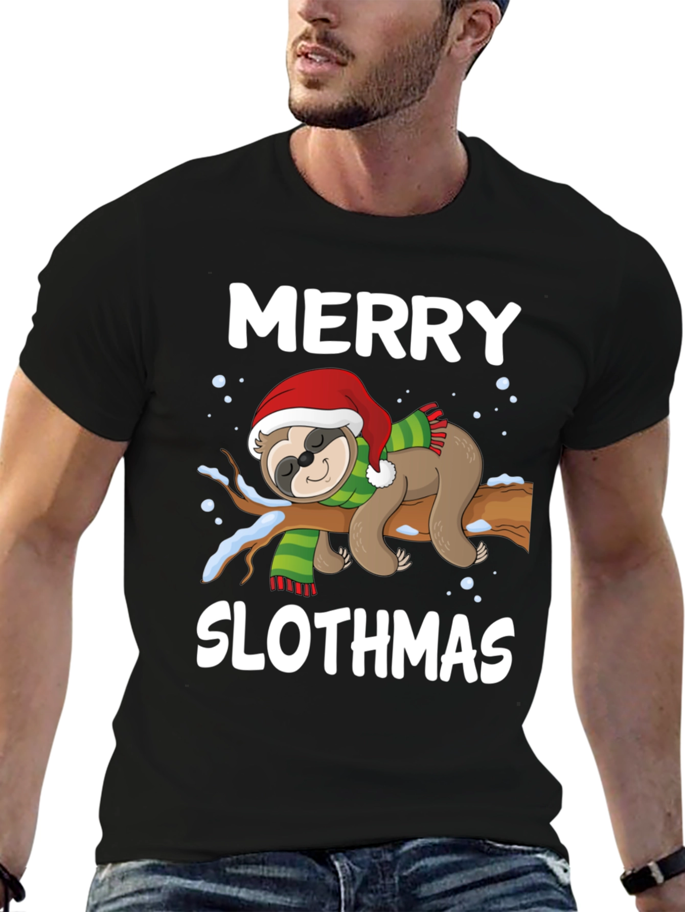 Merry Slothmas T-Shirt - Holiday Sloth Design