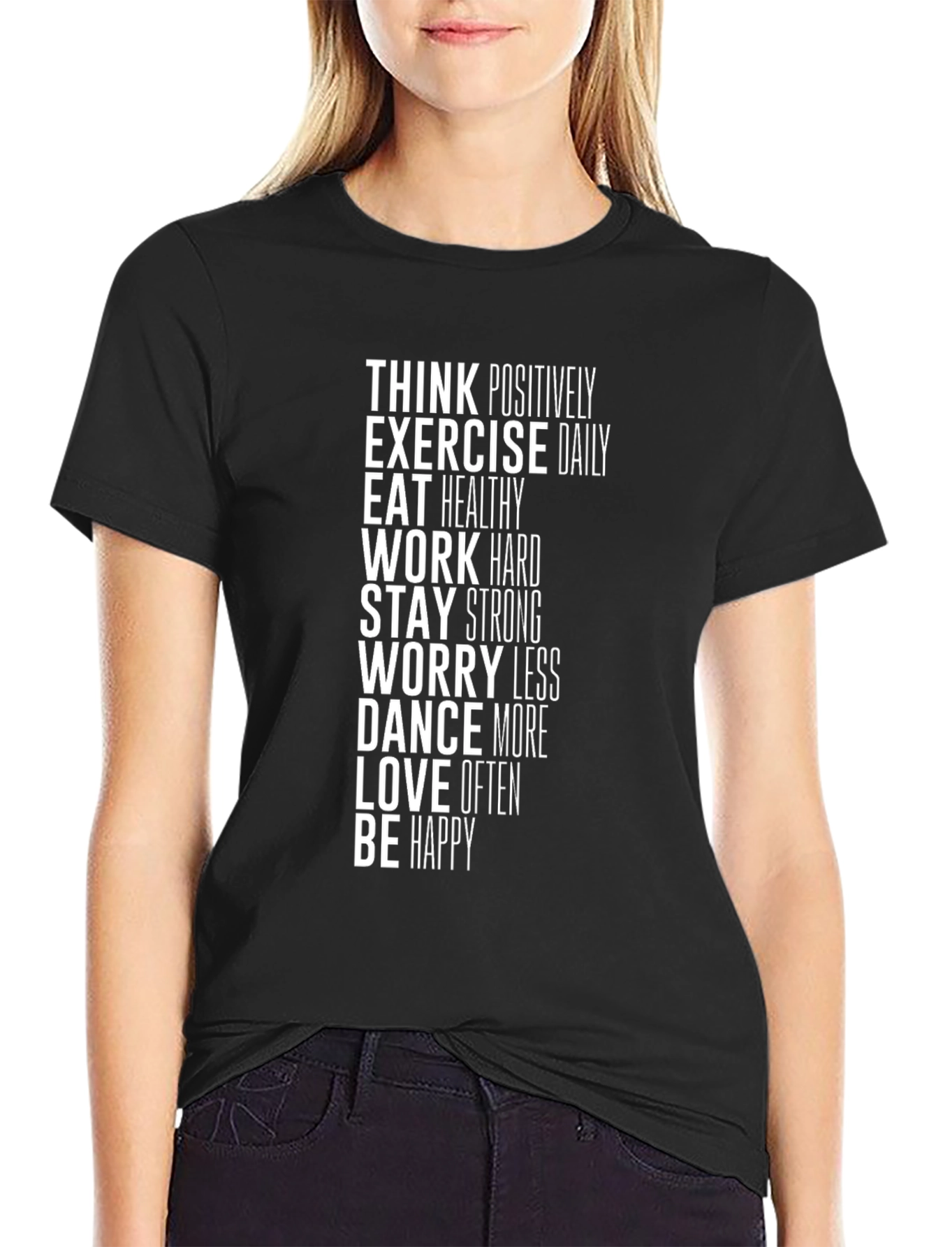 Inspirational Graphic Tee - Think Positive