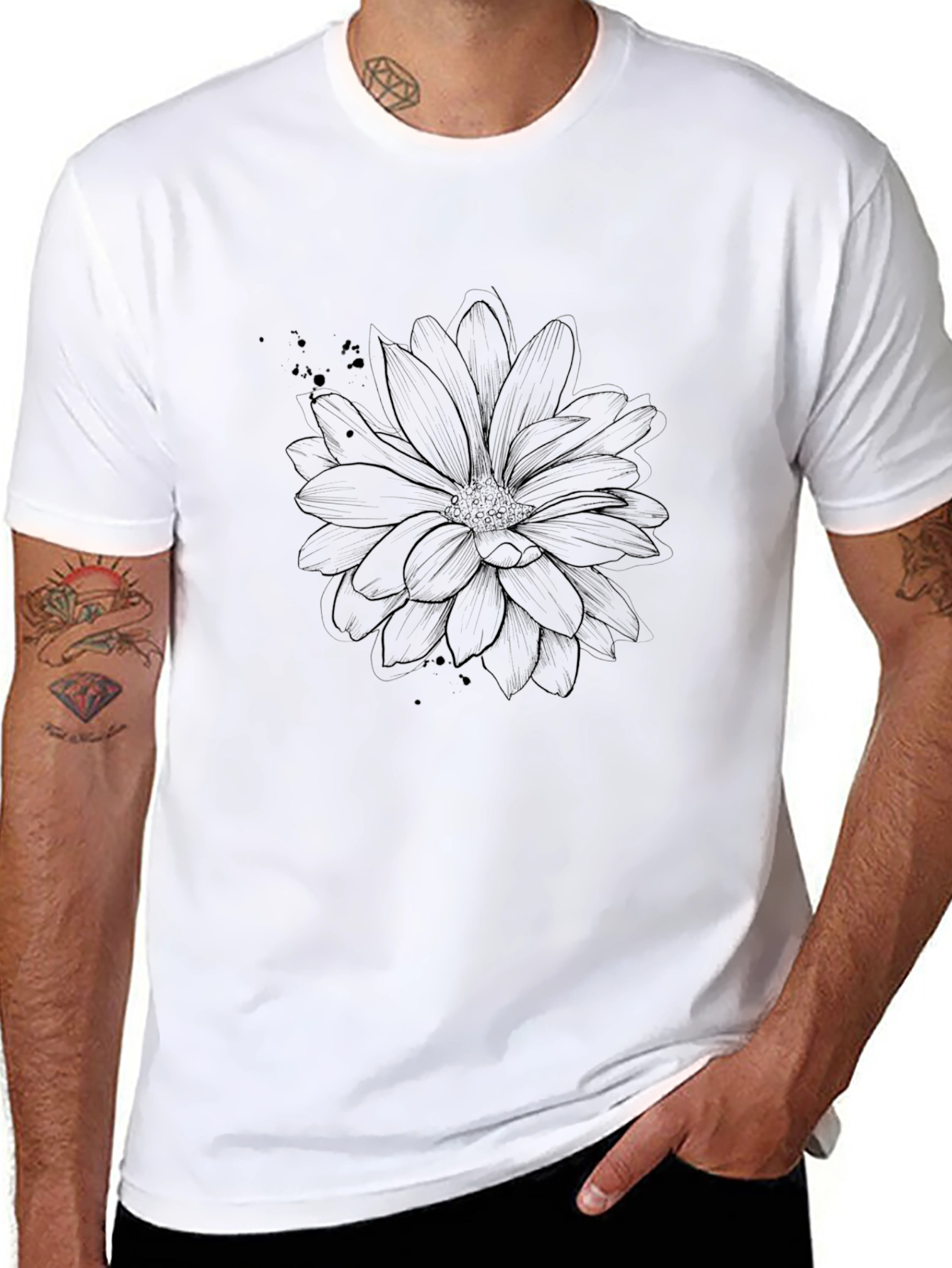 Black Floral Graphic Tee - Stylish & Trendy