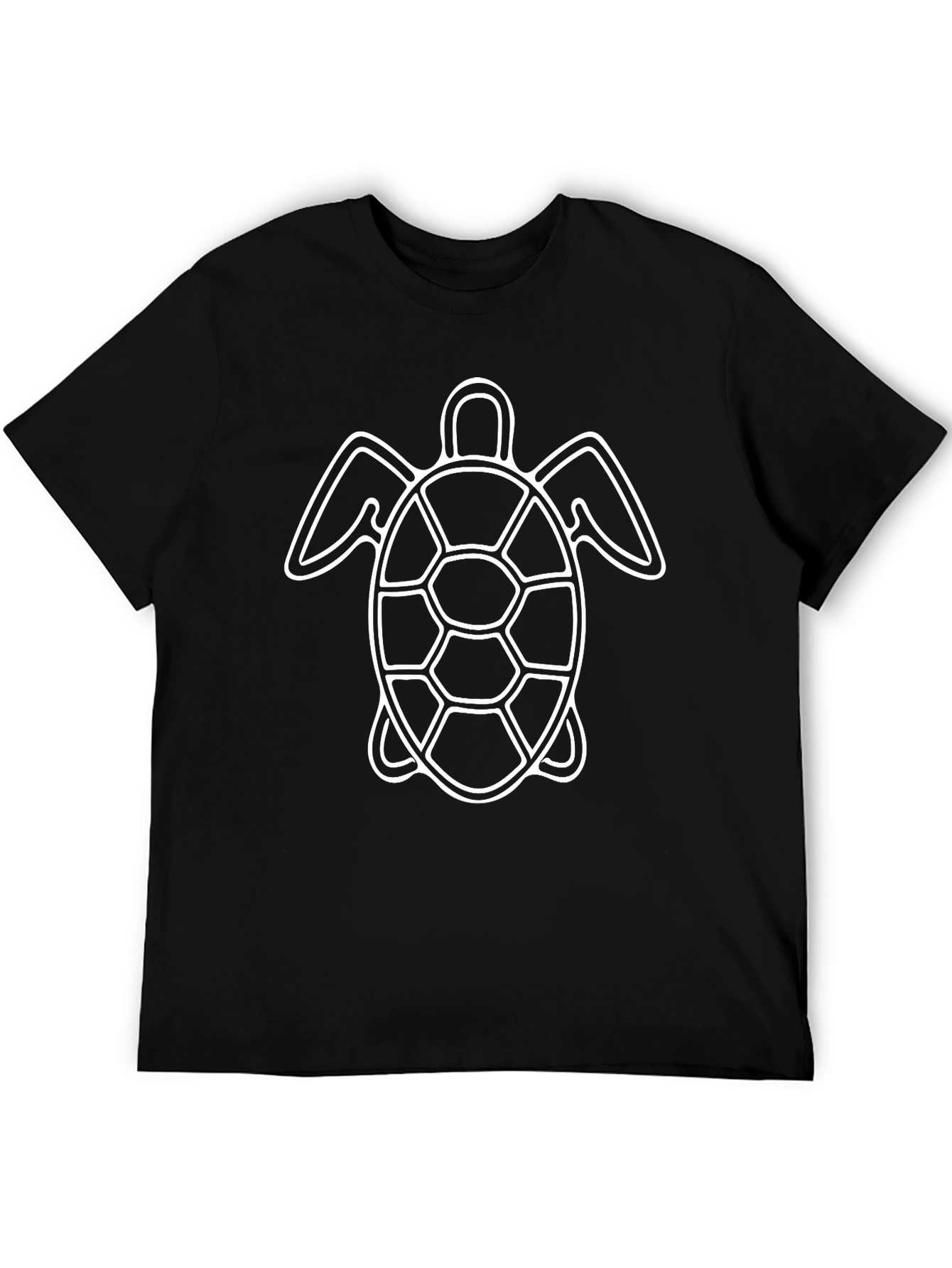 Turtle Outline Graphic Tee - Black