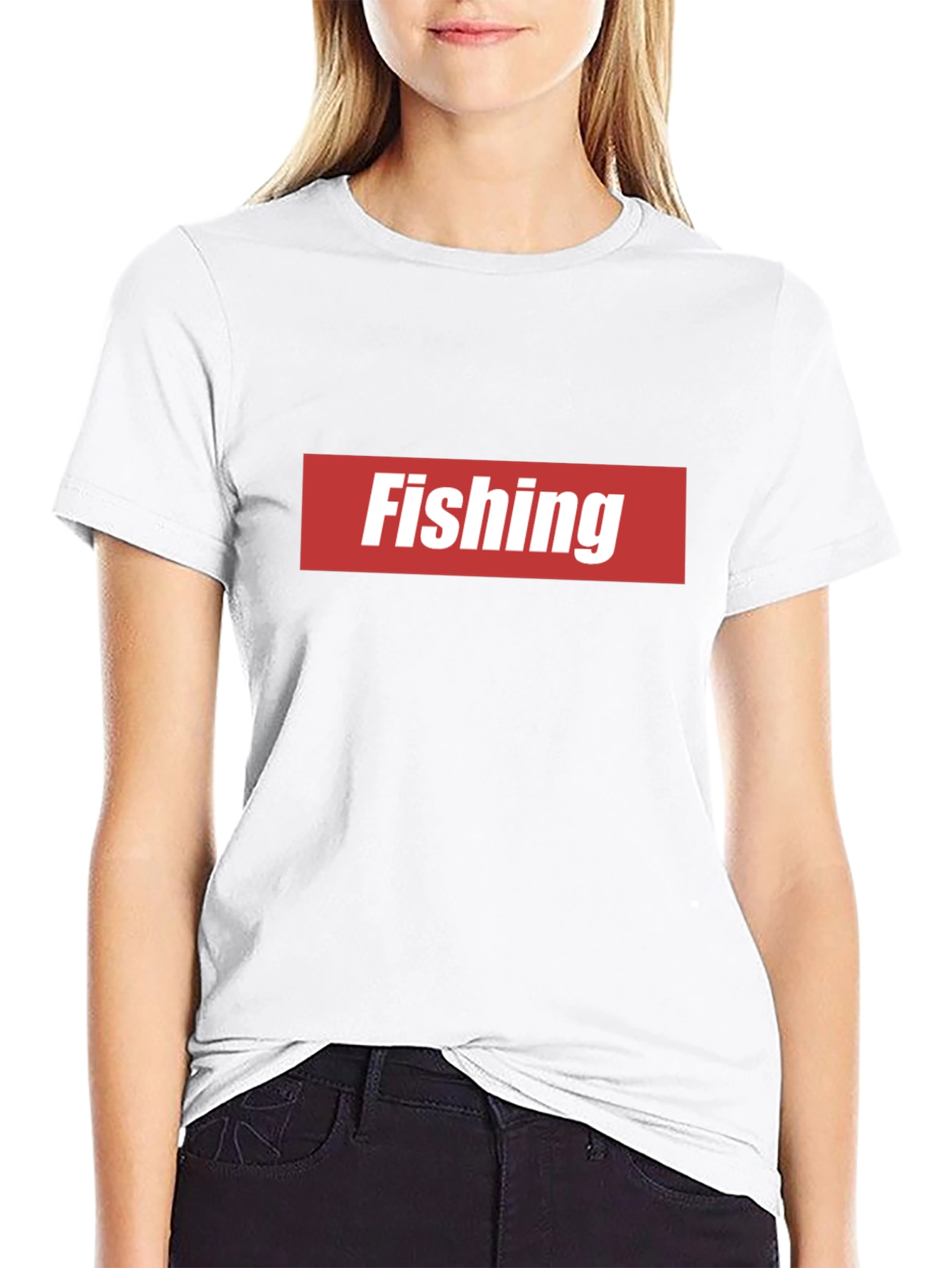 Fishing Graphic Tee - Red & White Logo