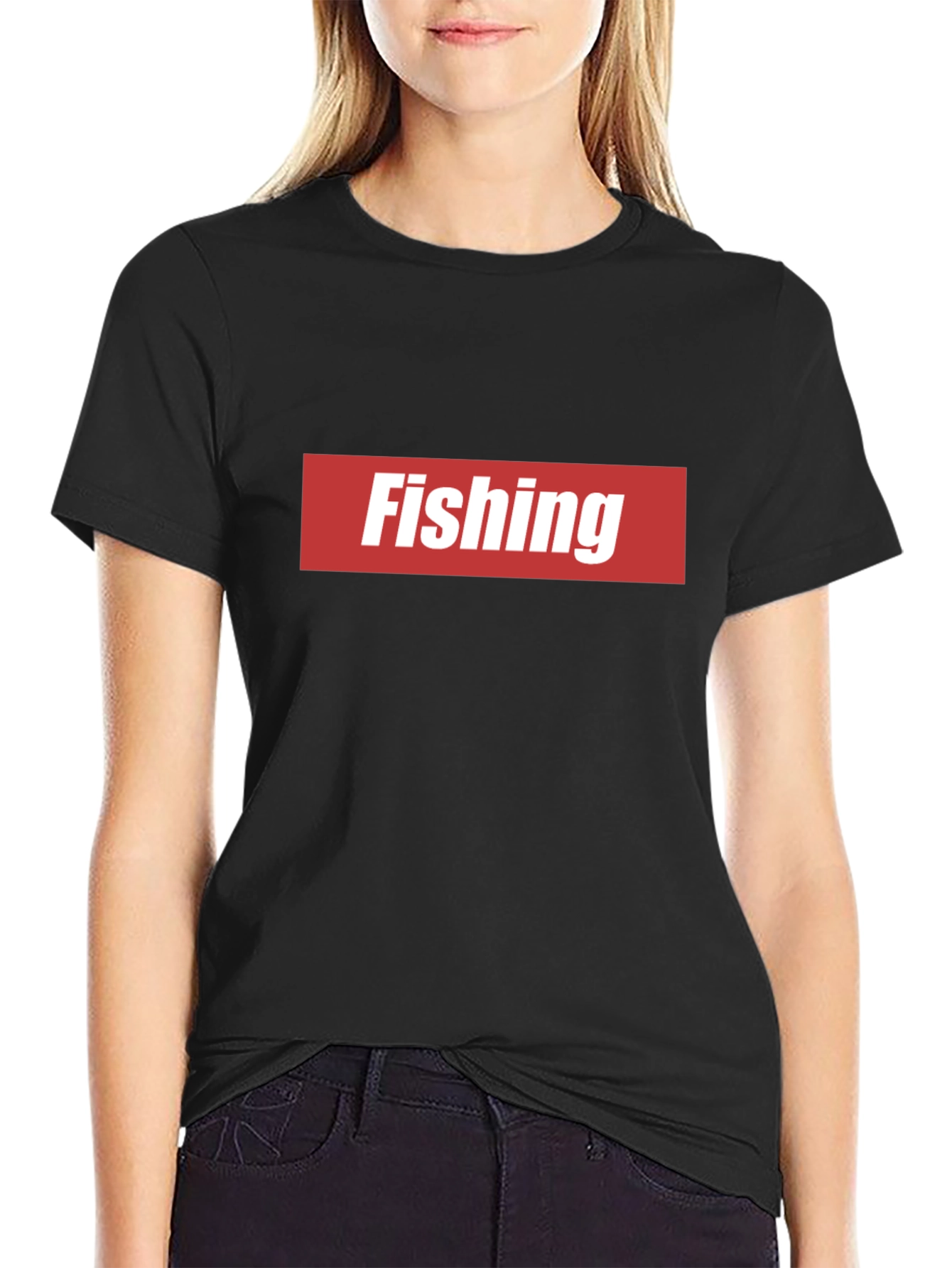 Fishing Graphic Tee - Red & White Logo