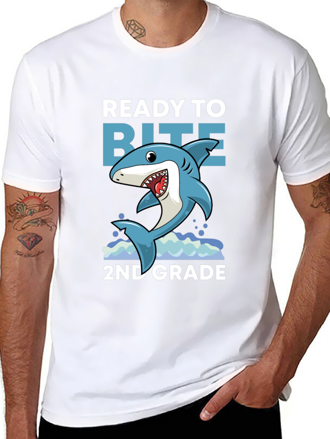 Ready to Bite 2nd Grade Shark Tee
