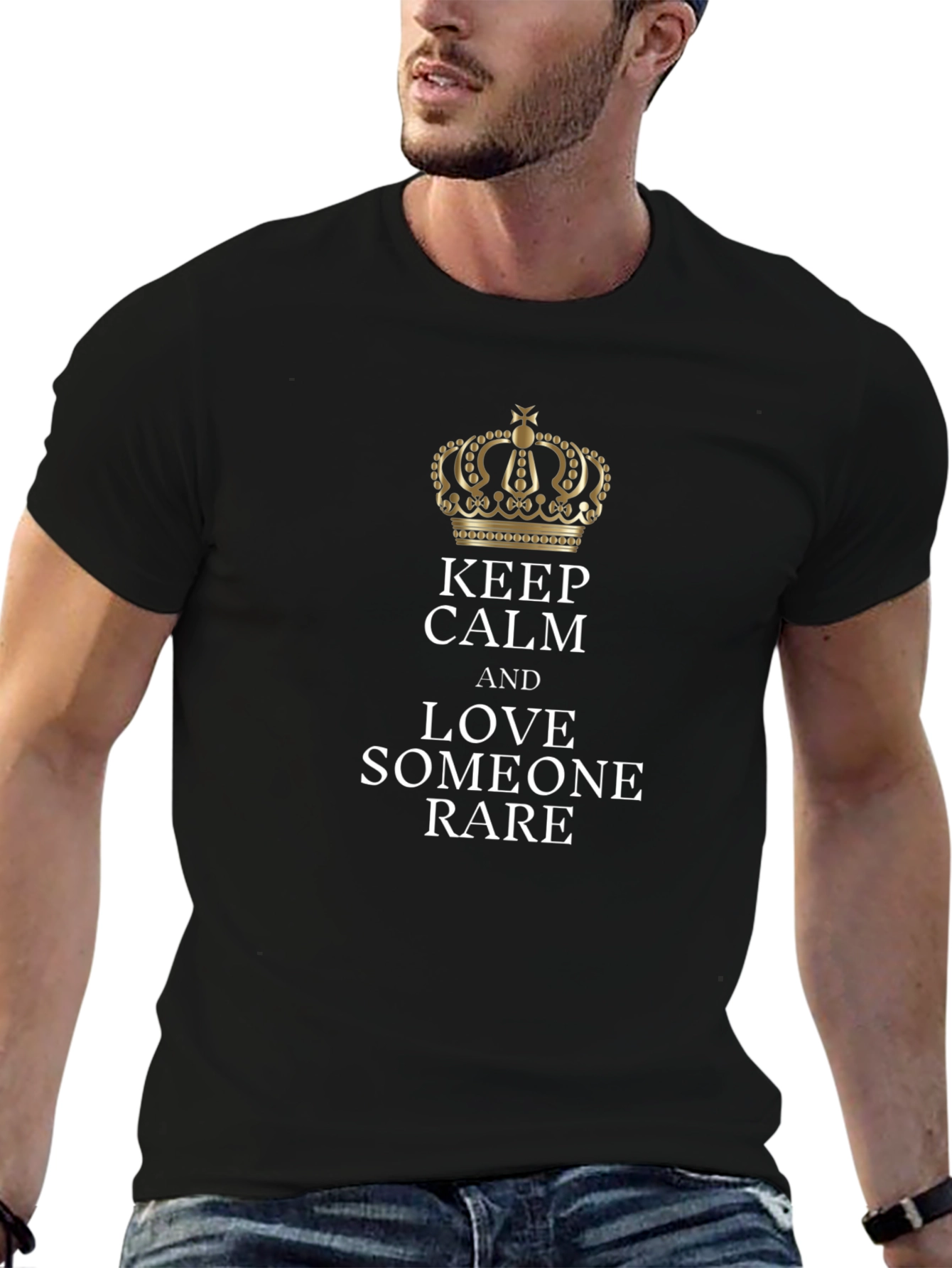 Keep Calm Love Someone Rare Black T-Shirt