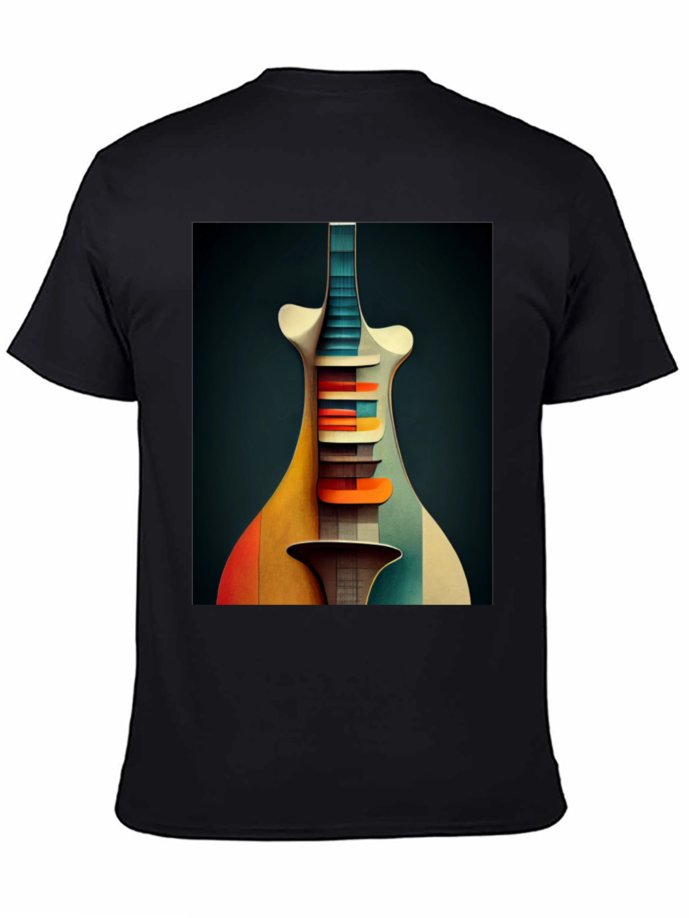 Abstract Guitar Graphic Tee - Modern Art Shirt