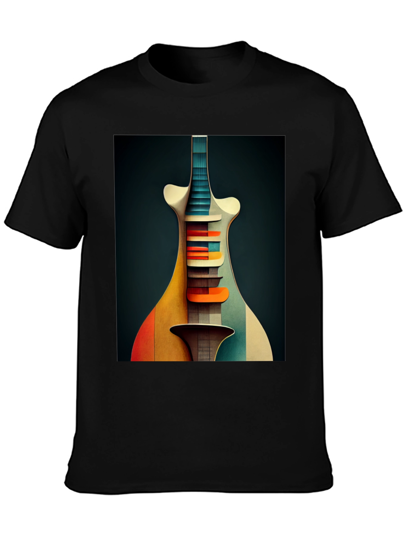 Abstract Guitar Graphic Tee - Modern Art Shirt