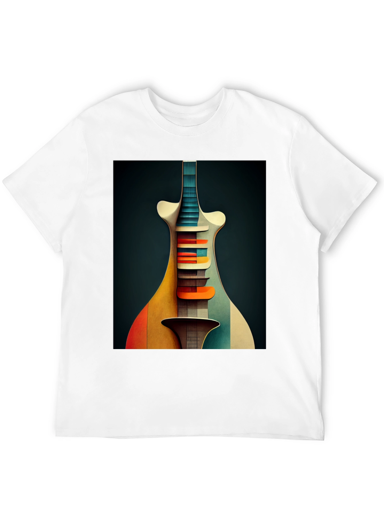 Abstract Guitar Graphic Tee - Modern Art Shirt