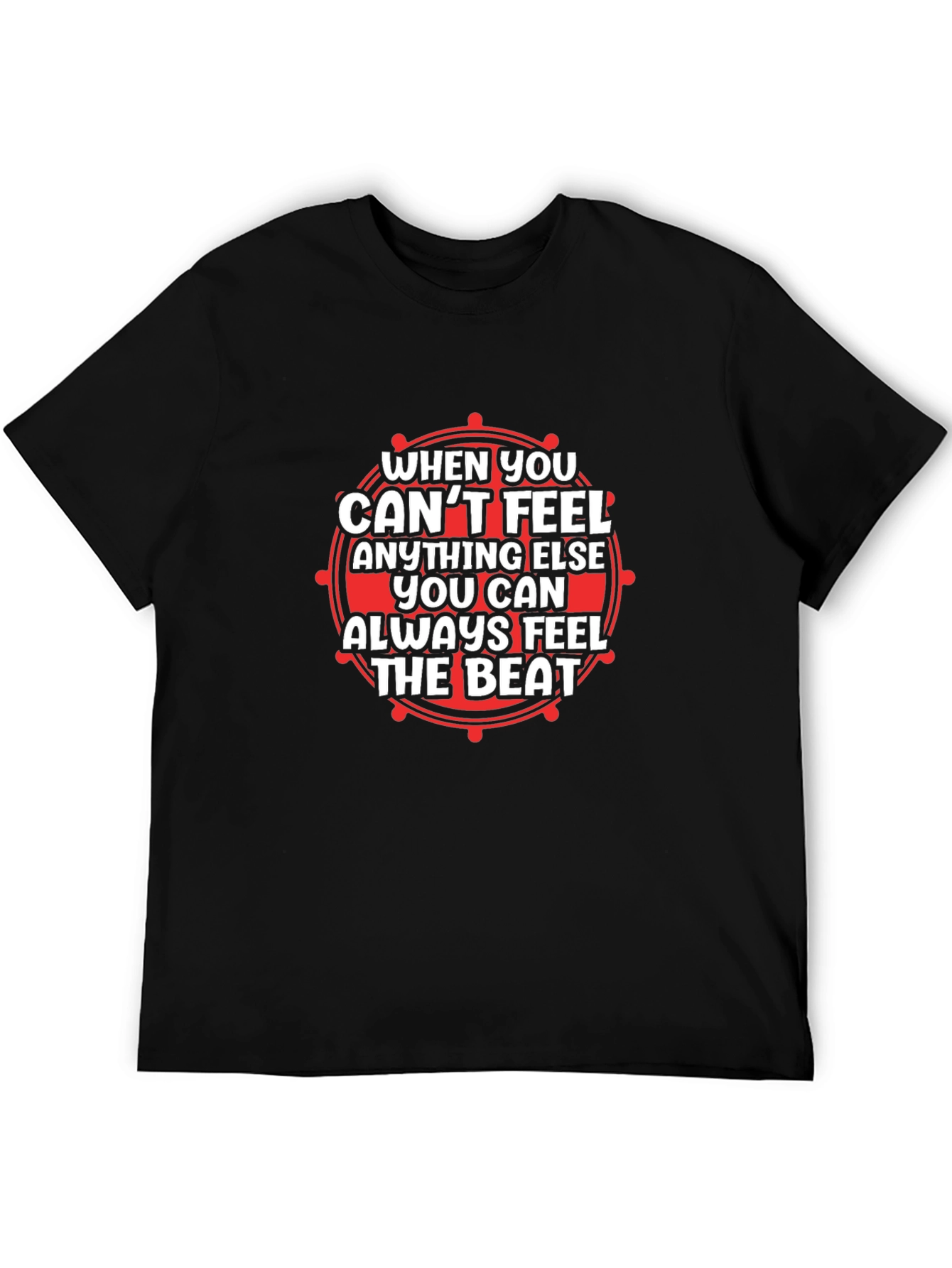 Feel the Beat Black T-Shirt - Music Lover Tee
