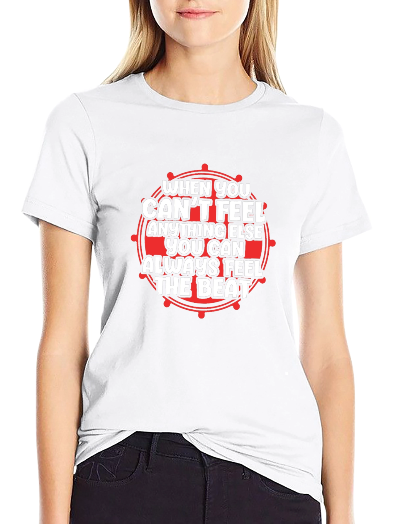 Feel the Beat Black T-Shirt - Music Lover Tee