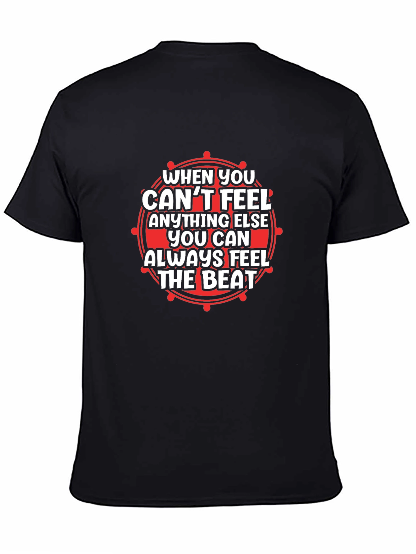 Feel the Beat Black T-Shirt - Music Lover Tee