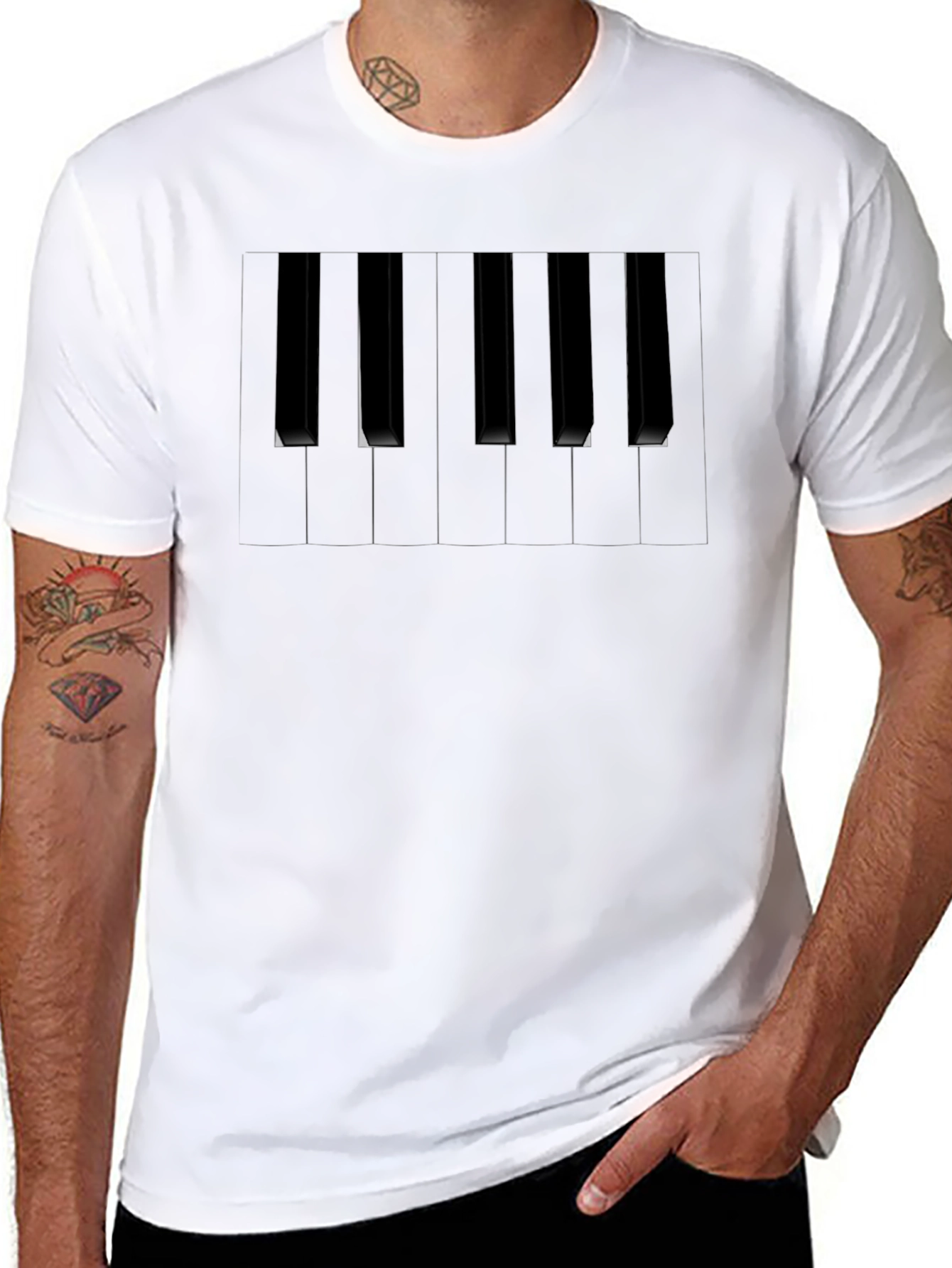 Piano Keys Black T-Shirt - Musician Tee