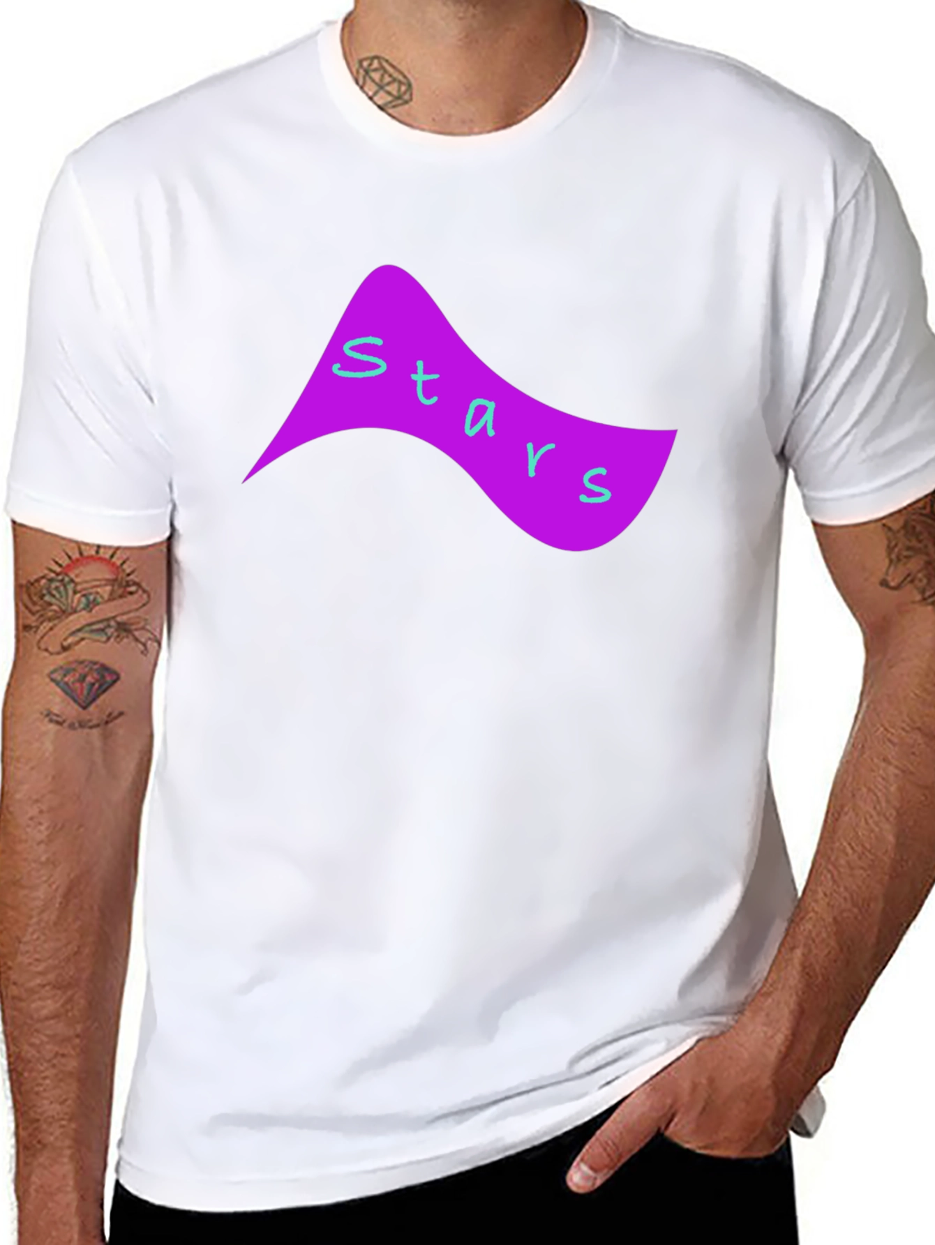 Stars Graphic Print Tee - Casual Style