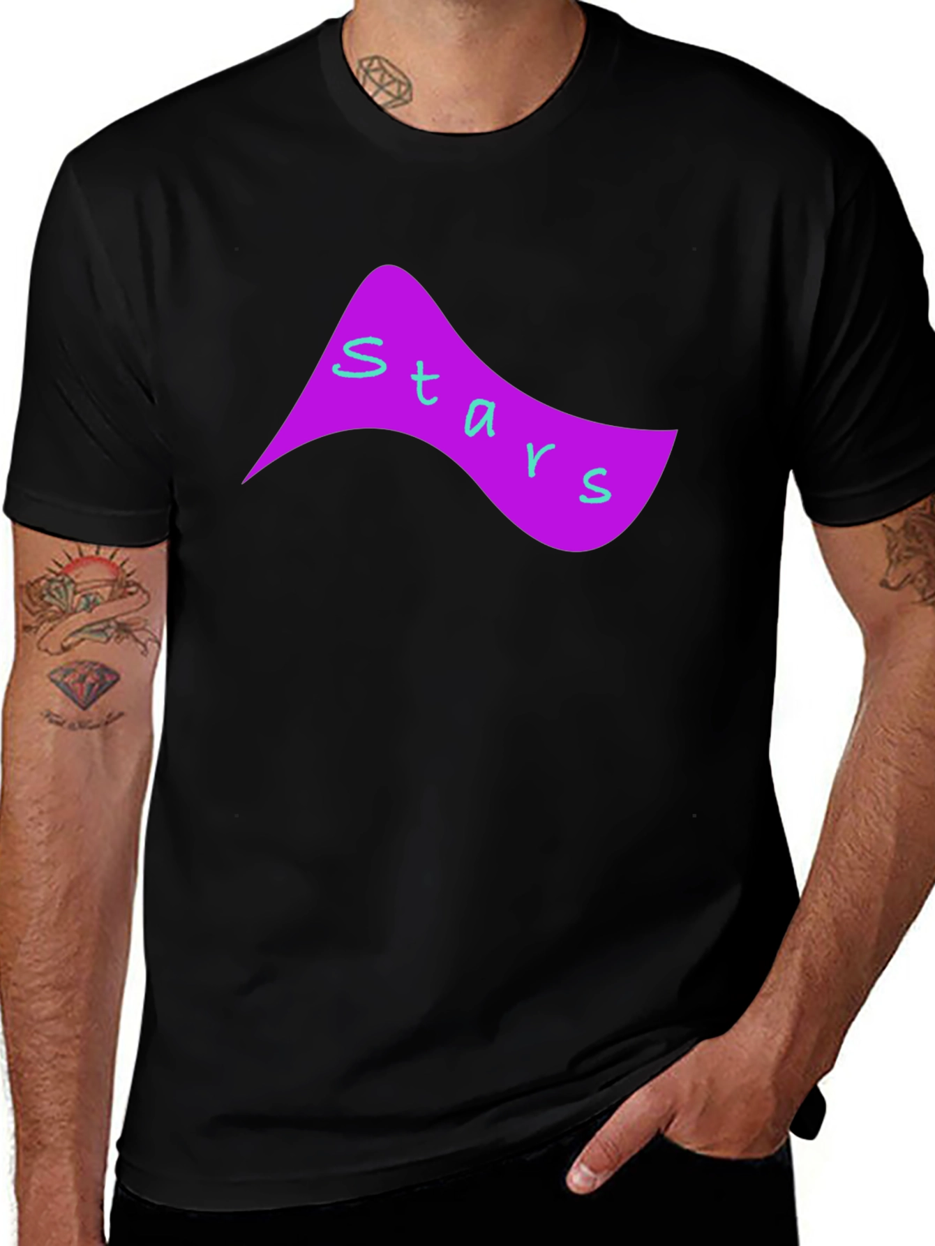 Stars Graphic Print Tee - Casual Style