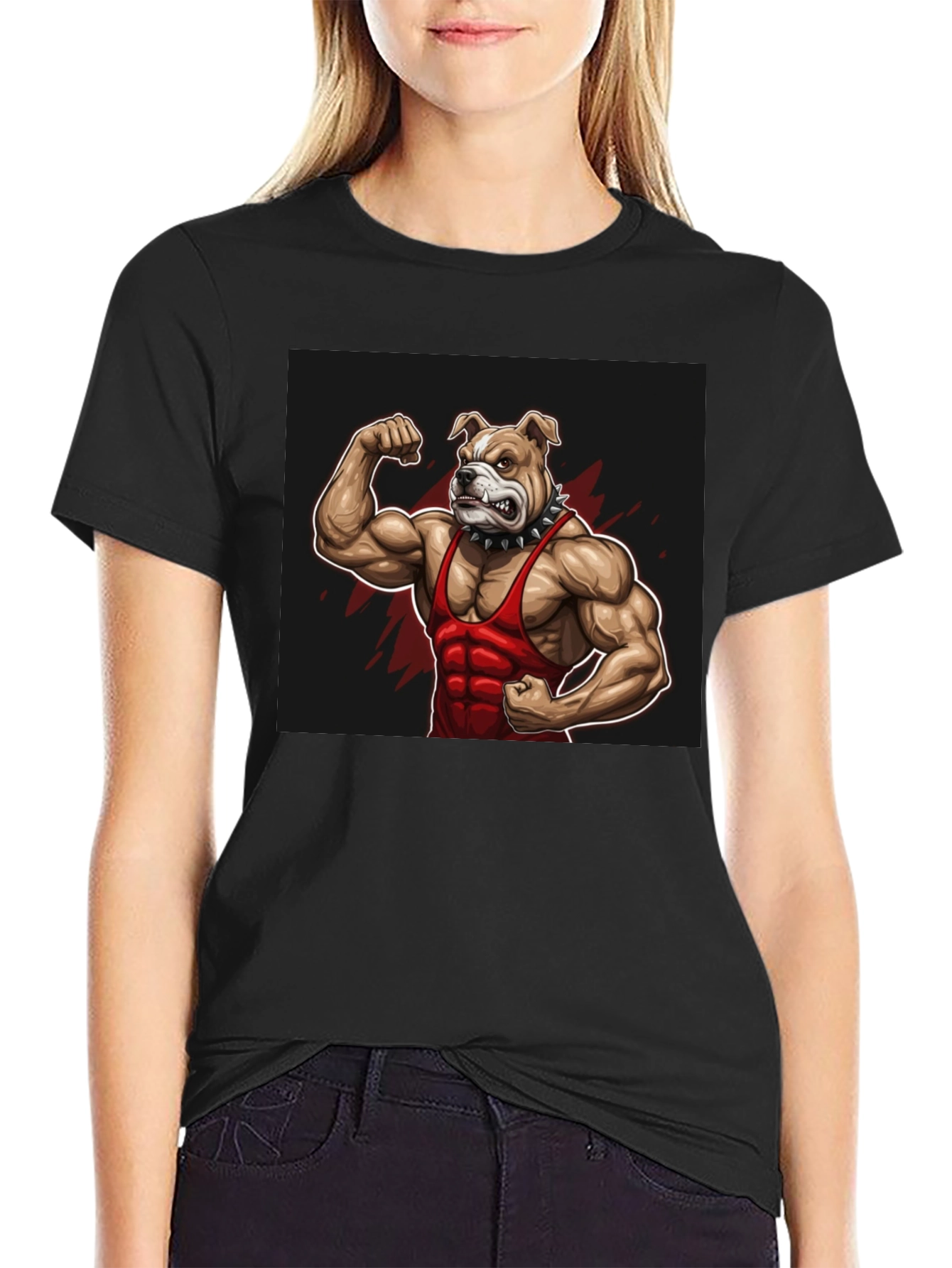 Bulldog Muscle Black T-Shirt