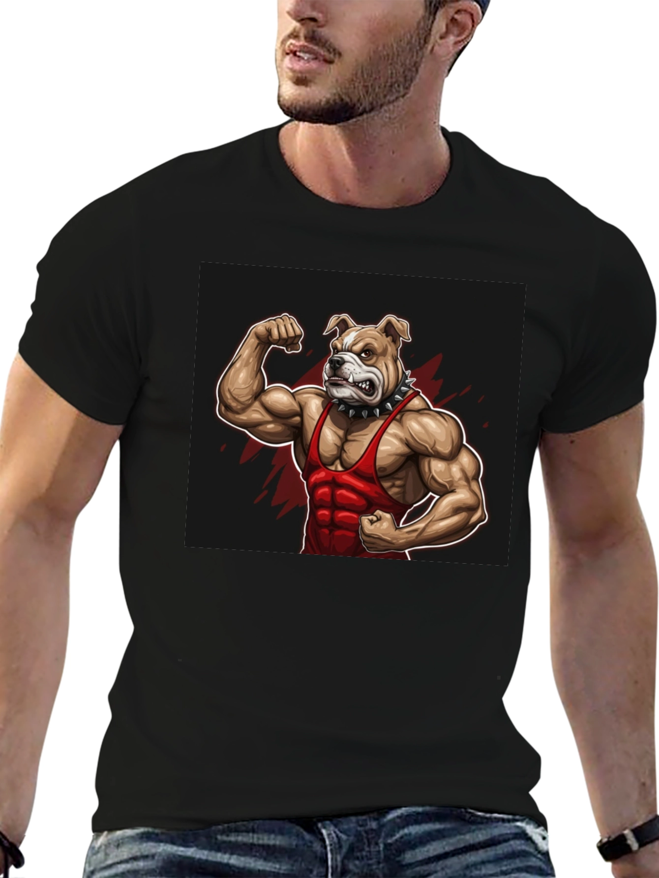 Bulldog Muscle Black T-Shirt