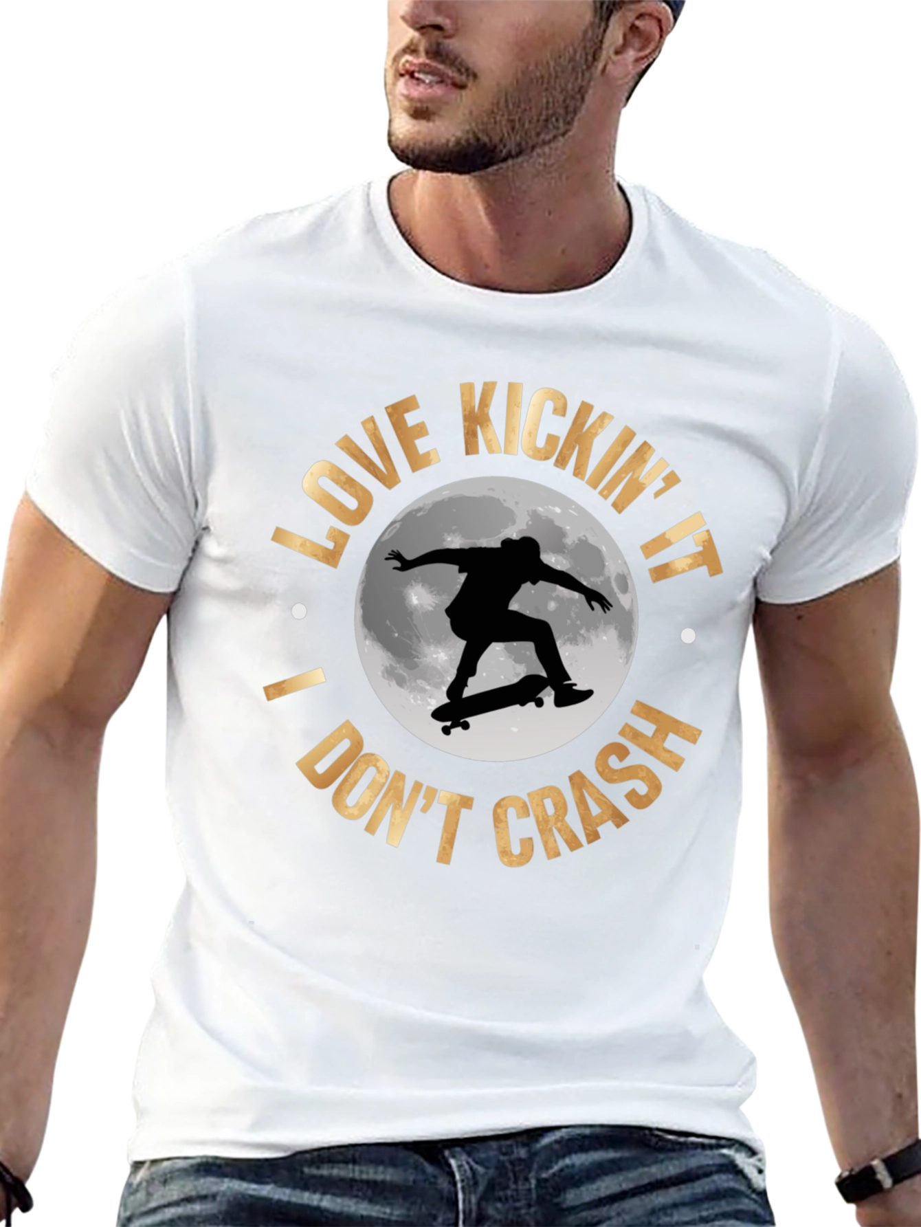 Skateboarder T-Shirt: Love Kickin It I Dont Crash!