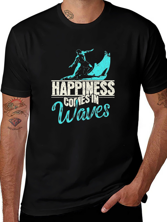 Happiness Comes In Waves Graphic T-Shirt