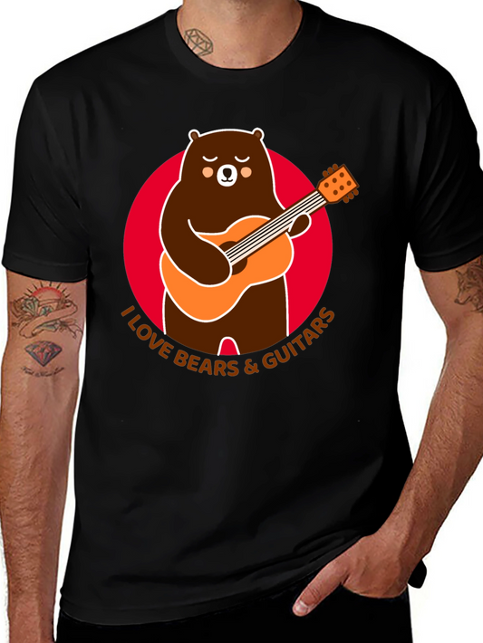 Bear Guitar T-Shirt - I Love Bears & Guitars Tee