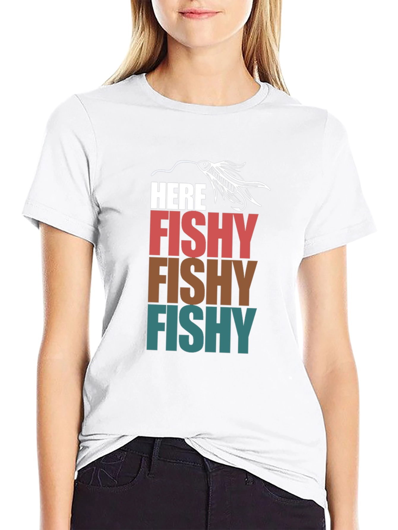 Here Fishy T-Shirt Fishing Lure Tee