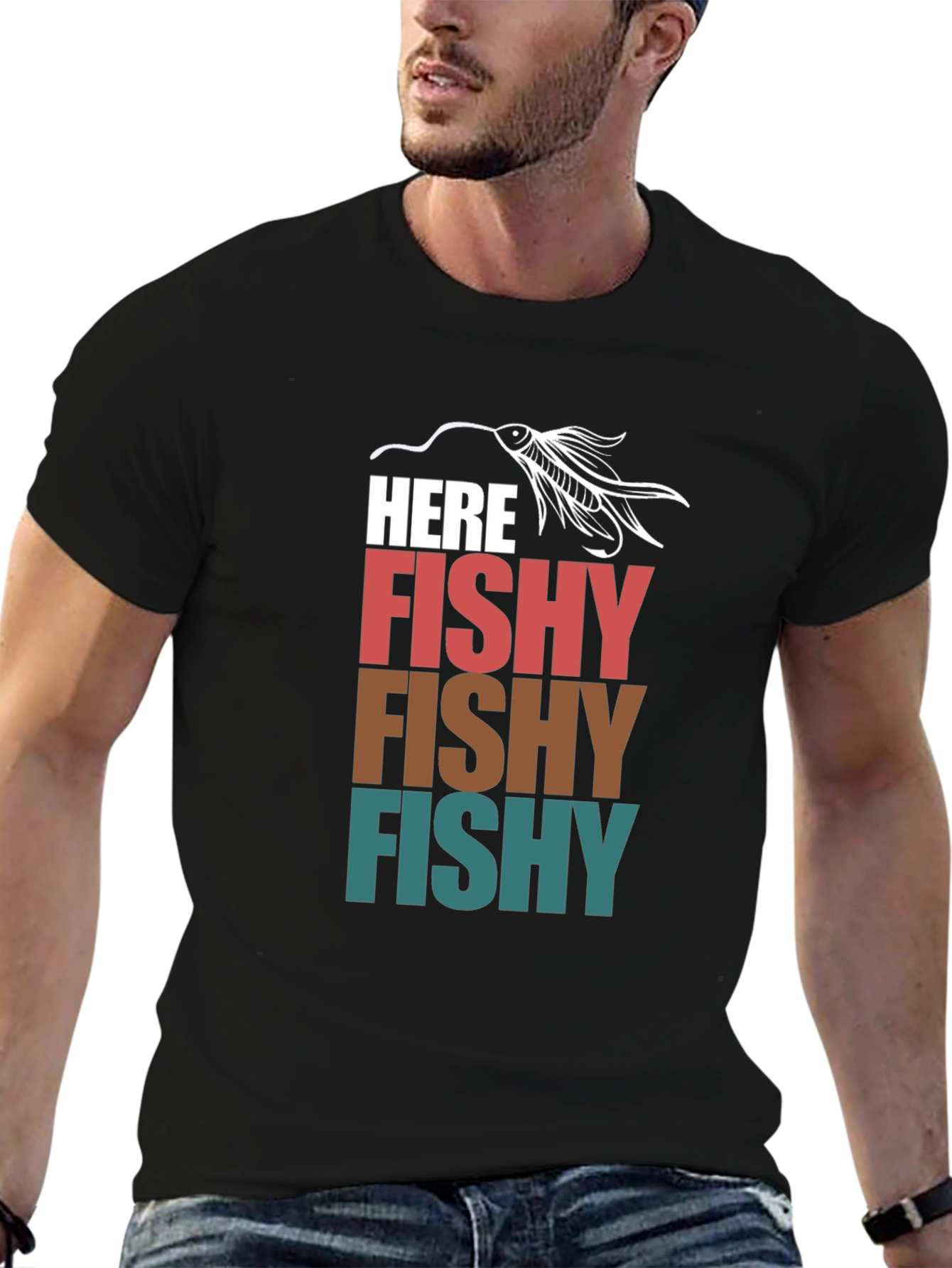 Here Fishy T-Shirt Fishing Lure Tee