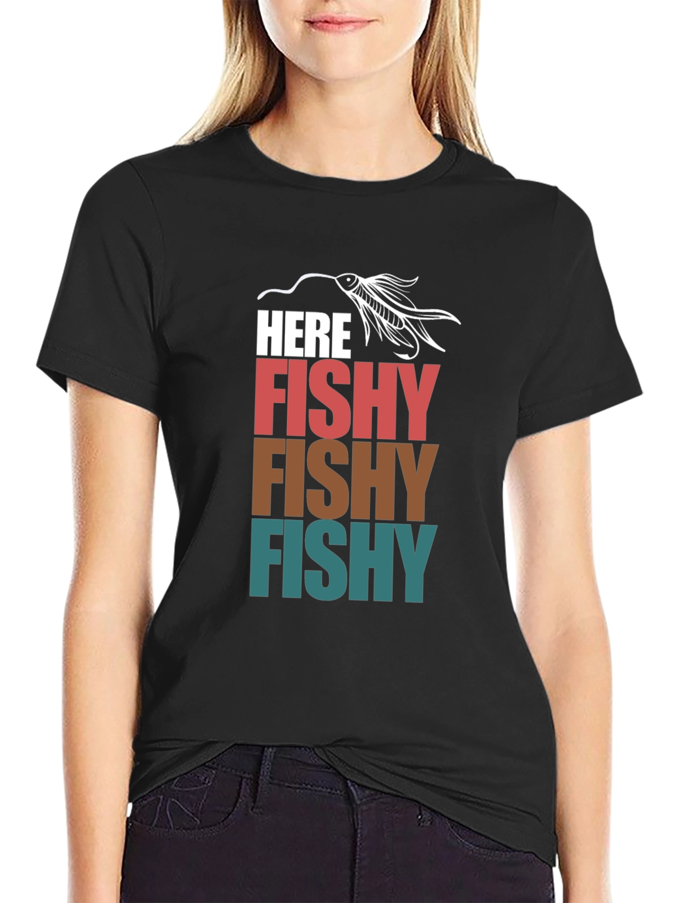 Here Fishy T-Shirt Fishing Lure Tee
