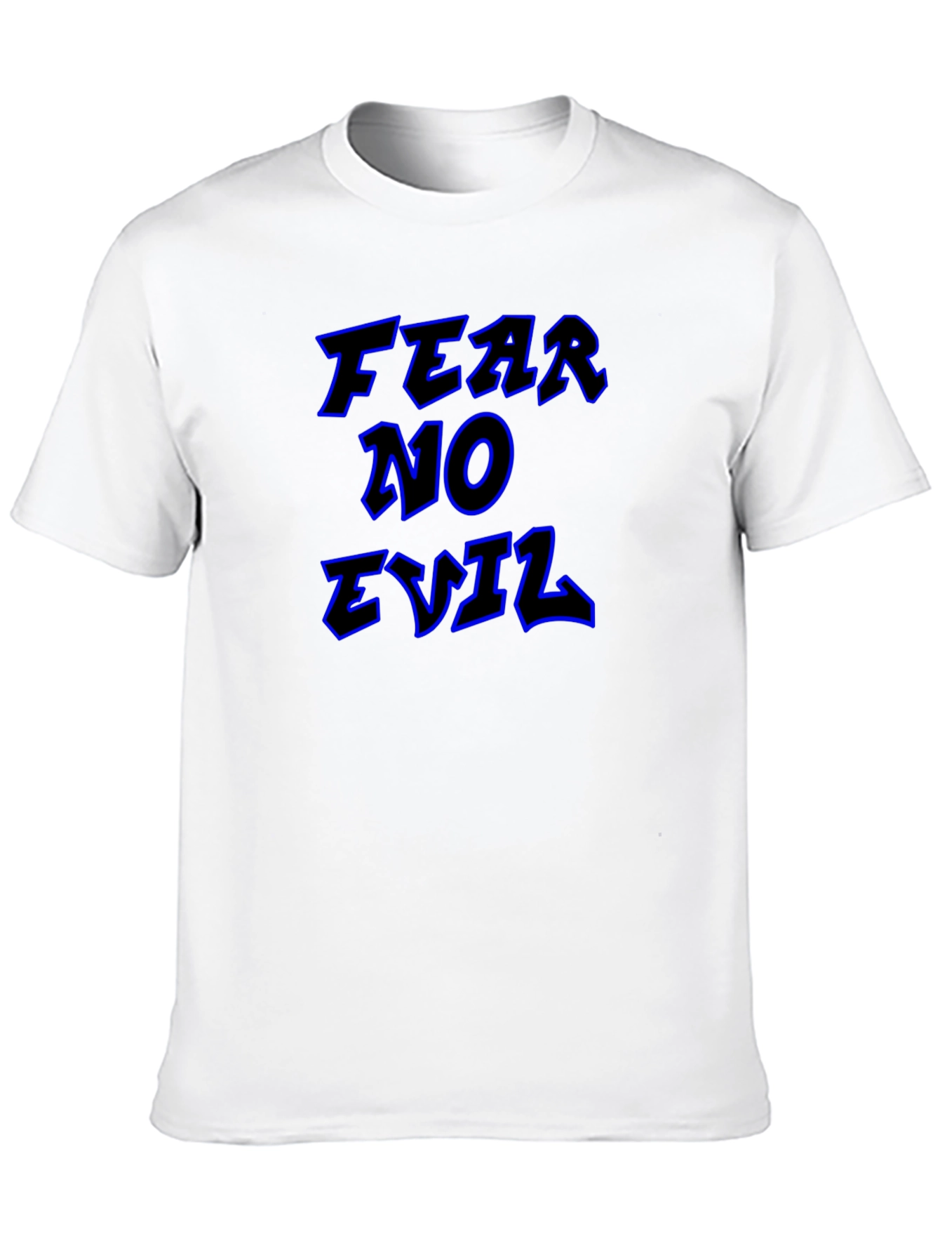 Fear No Evil Graphic Print Black T-Shirt