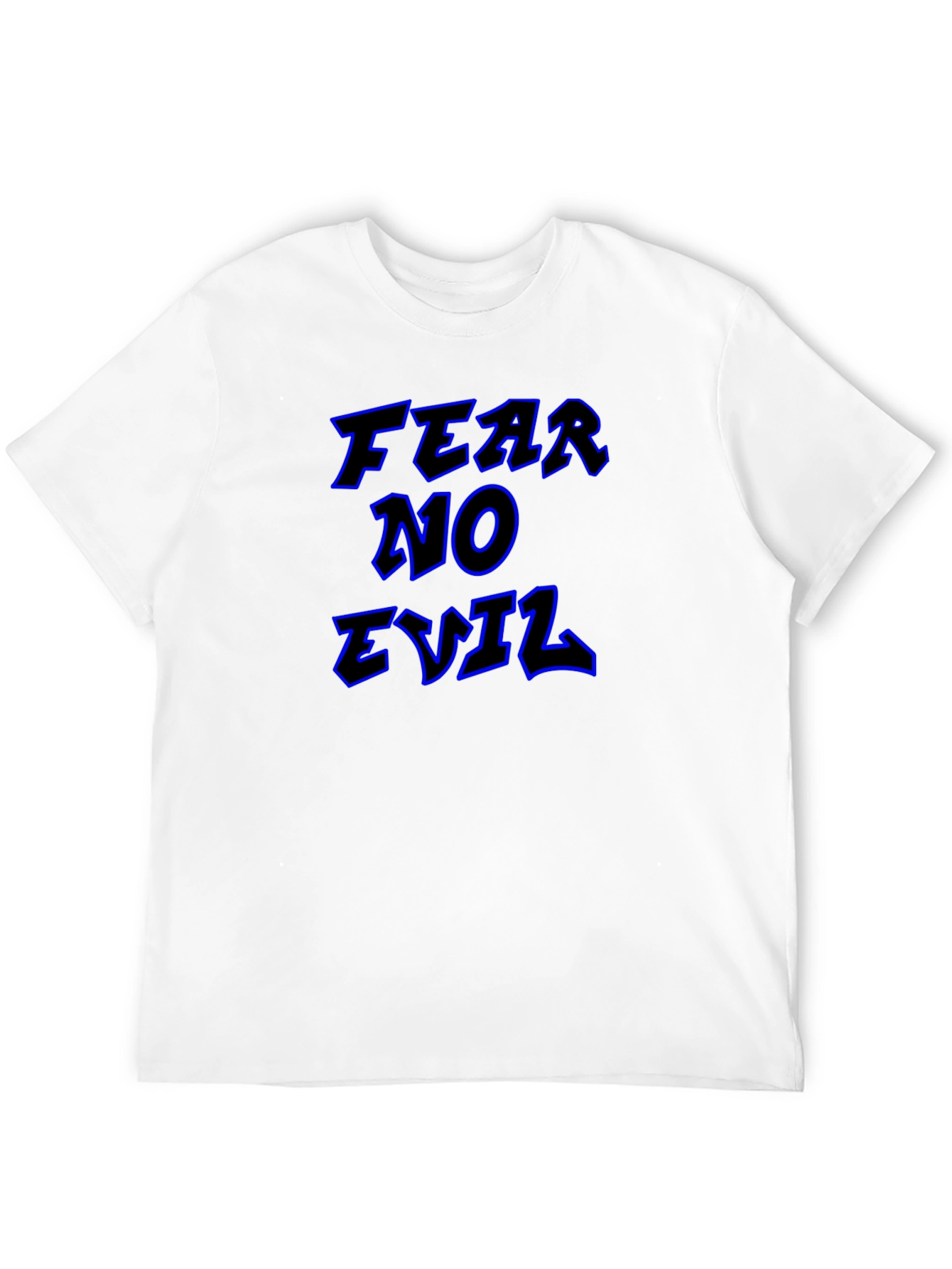 Fear No Evil Graphic Print Black T-Shirt