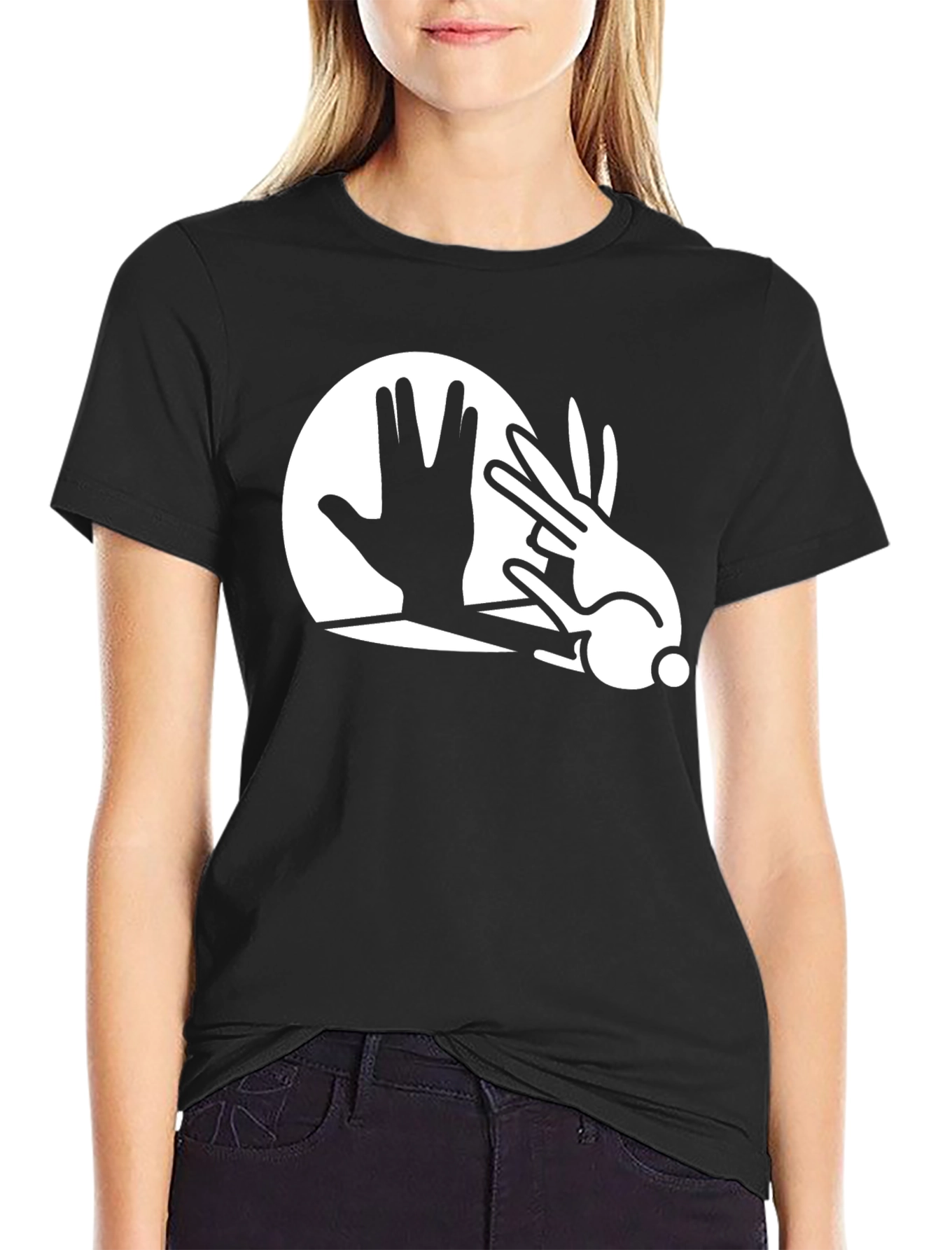 Hand Shadow Rabbit Graphic Tee