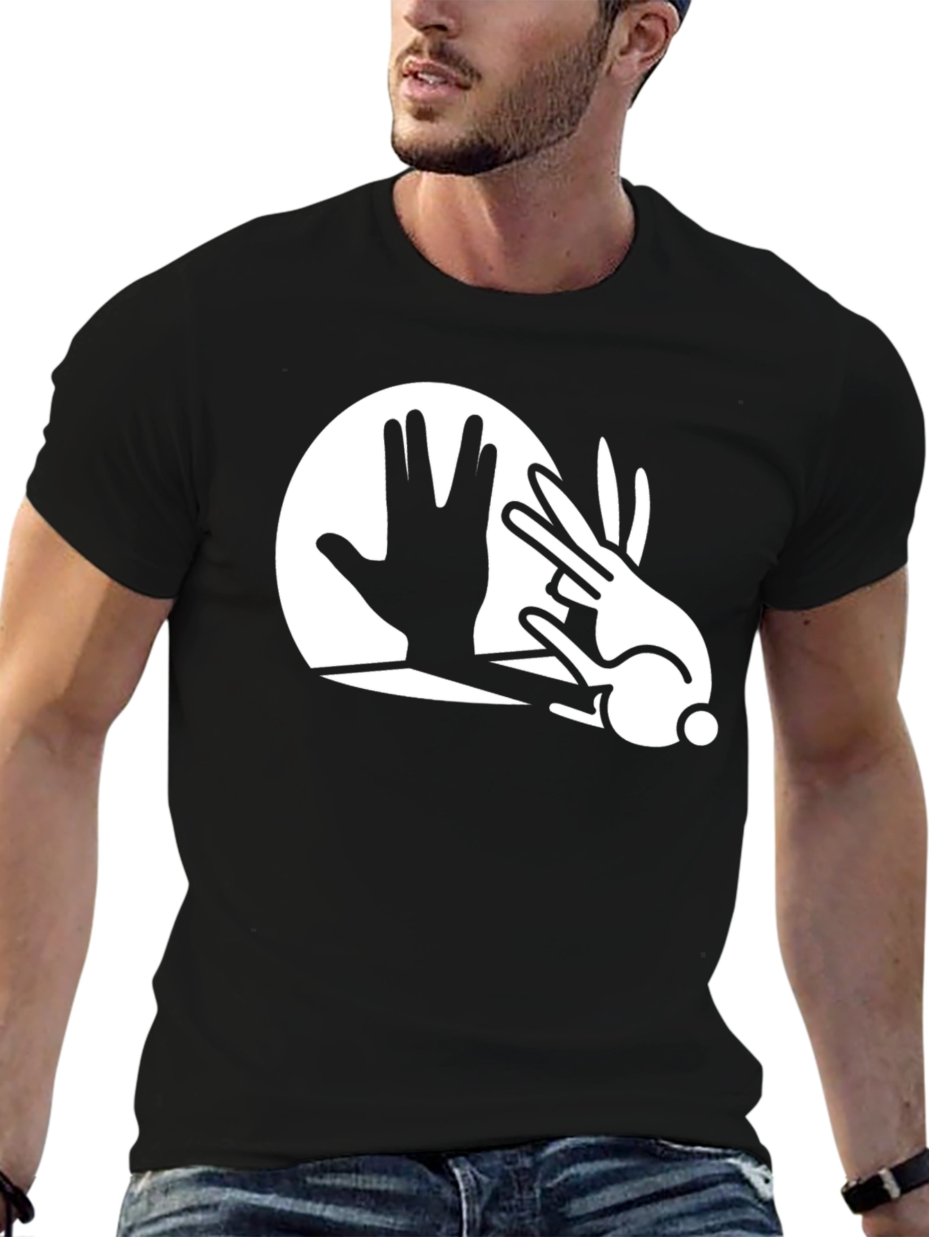 Hand Shadow Rabbit Graphic Tee