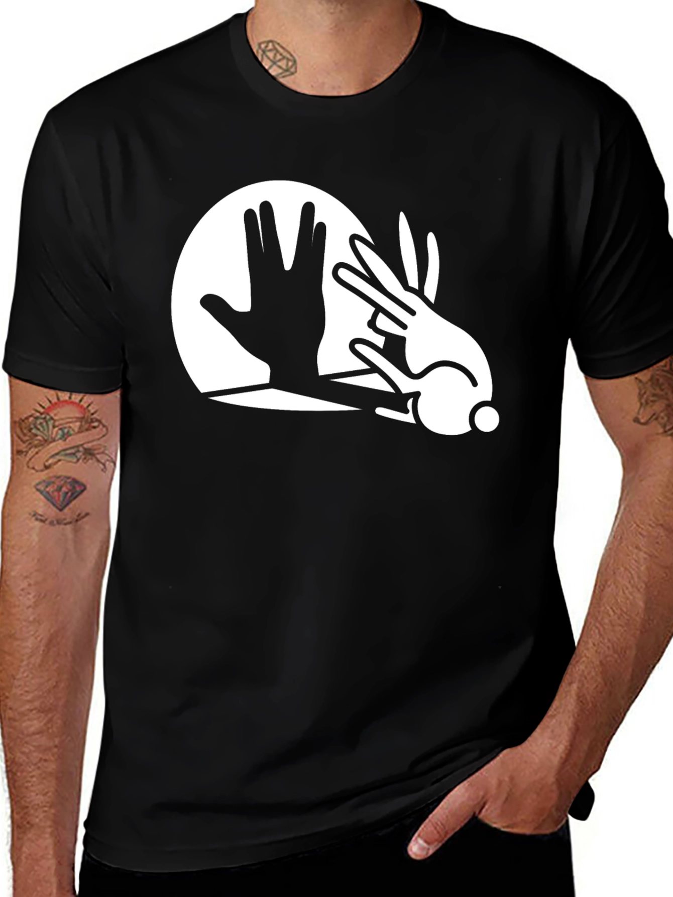 Hand Shadow Rabbit Graphic Tee