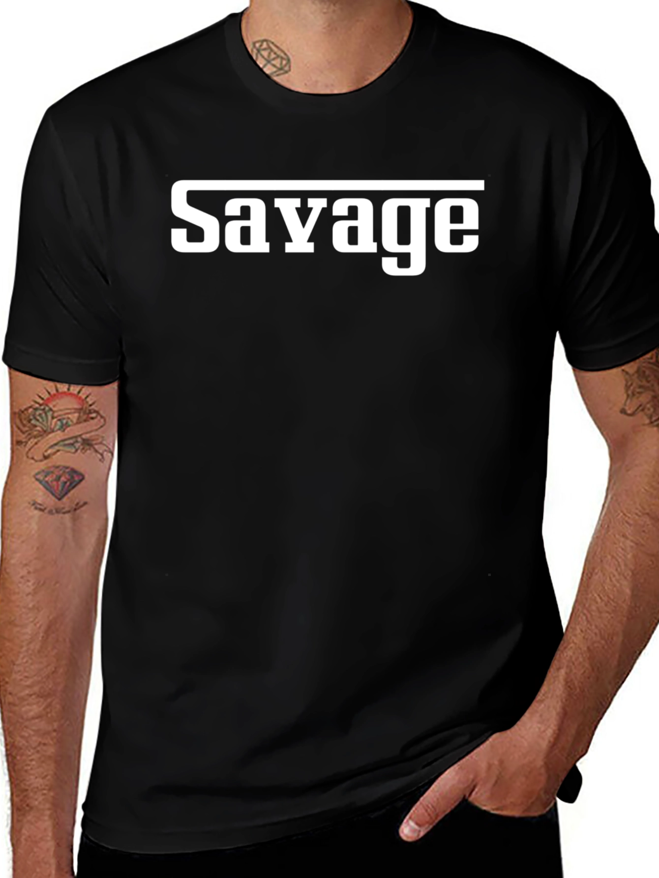 Savage Graphic Tee - Mens Black Cotton T-Shirt