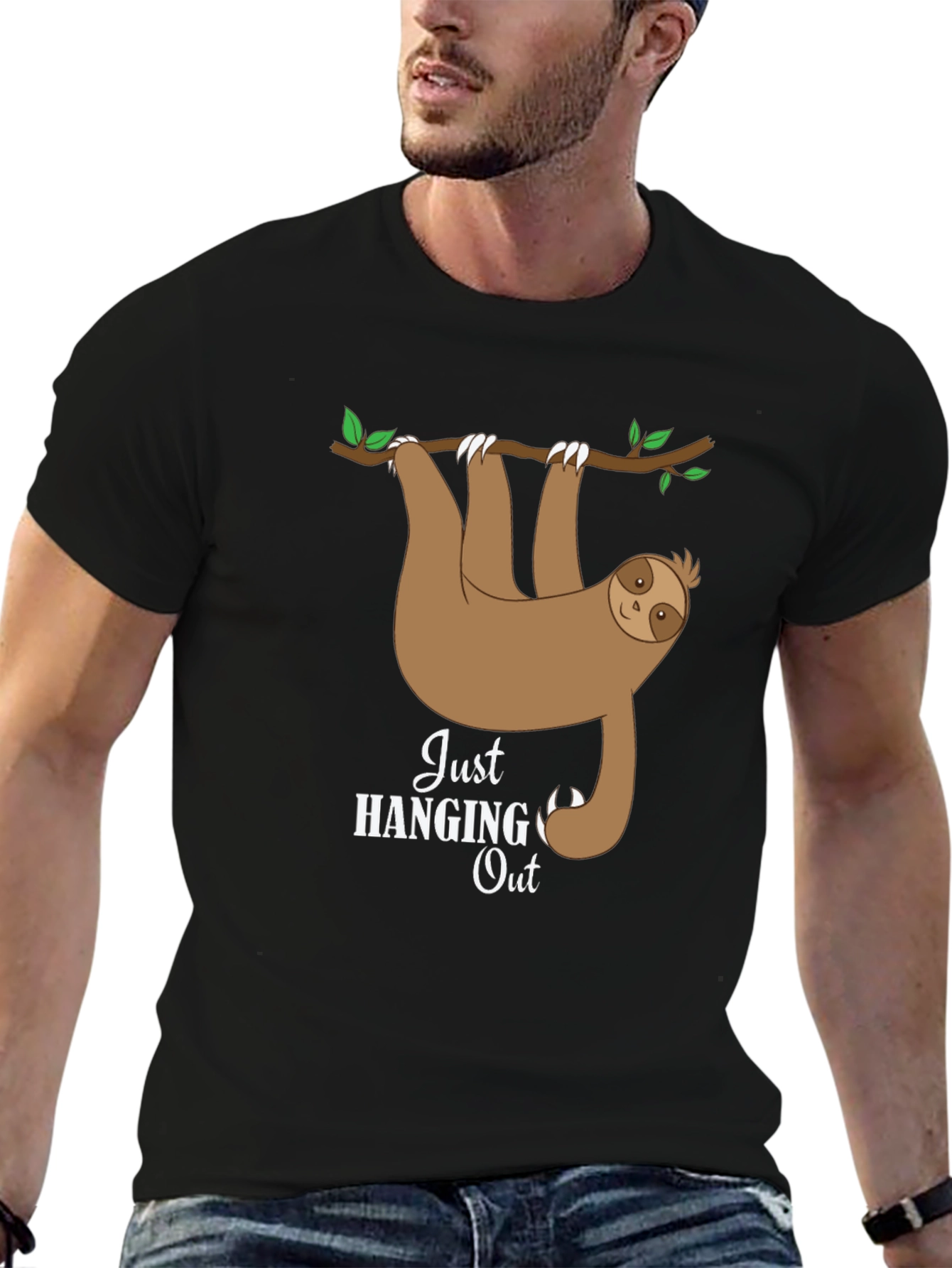Hanging Sloth Graphic Tee - Just Hanging Out T-Shirt