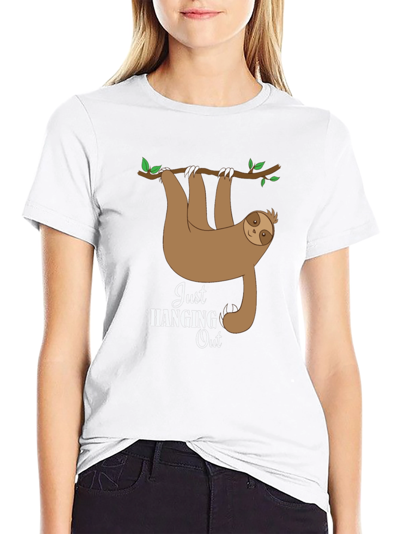 Hanging Sloth Graphic Tee - Just Hanging Out T-Shirt
