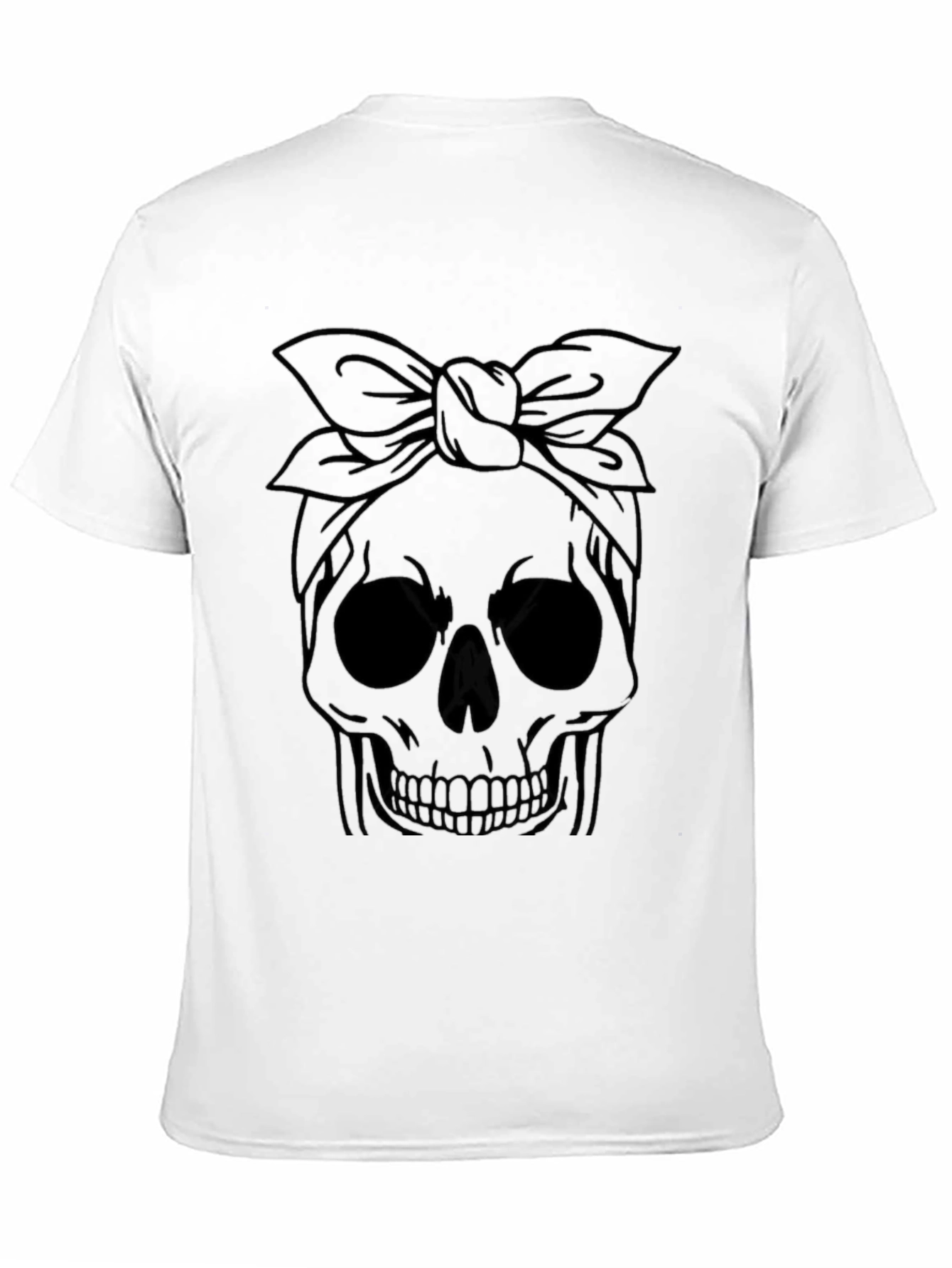 Skull with Bandana Graphic Tee - Classic Black