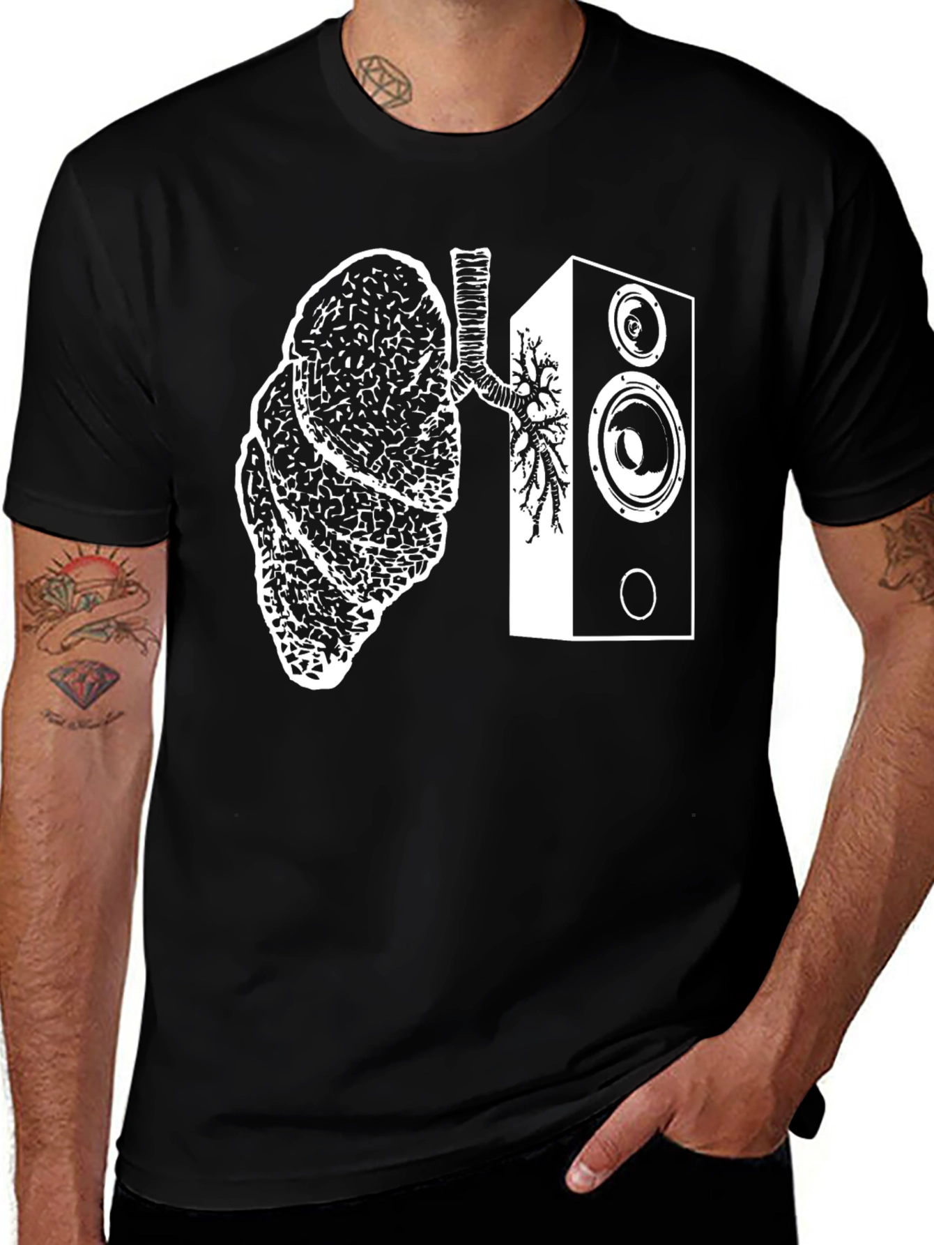 Lungs Speaker T-Shirt - Music Lover Tee