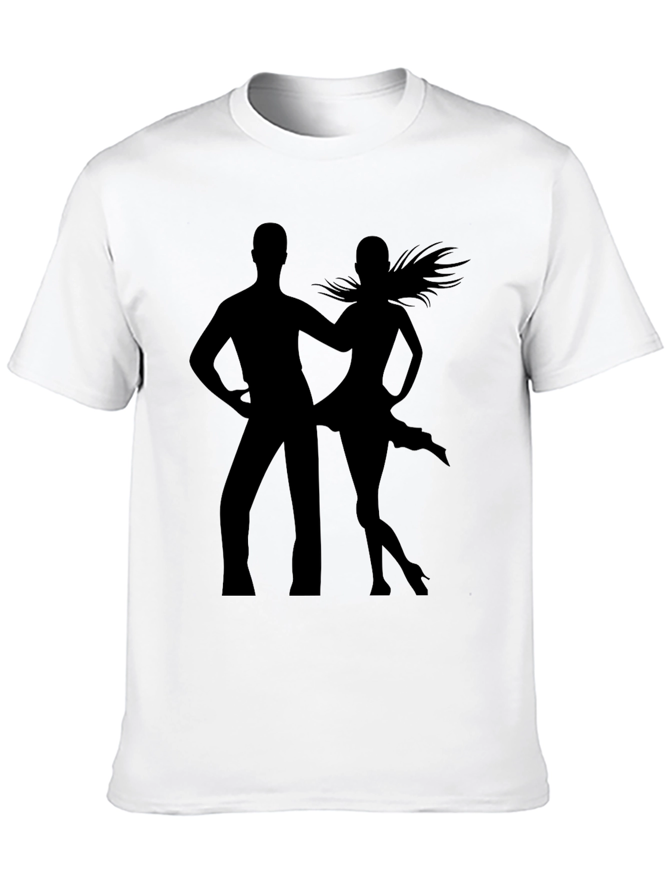 Dancing Duo Graphic Tee - Stylish Silhouette Design