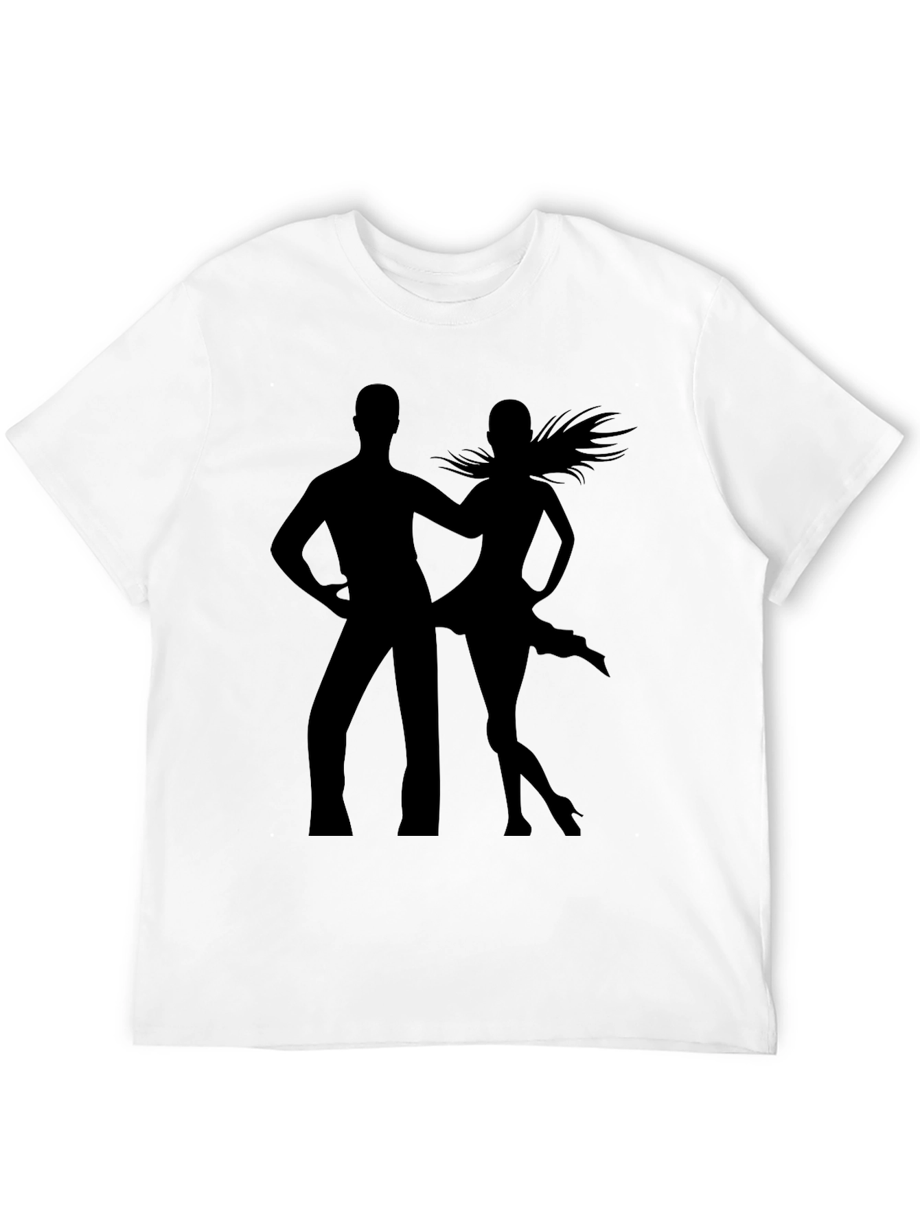 Dancing Duo Graphic Tee - Stylish Silhouette Design