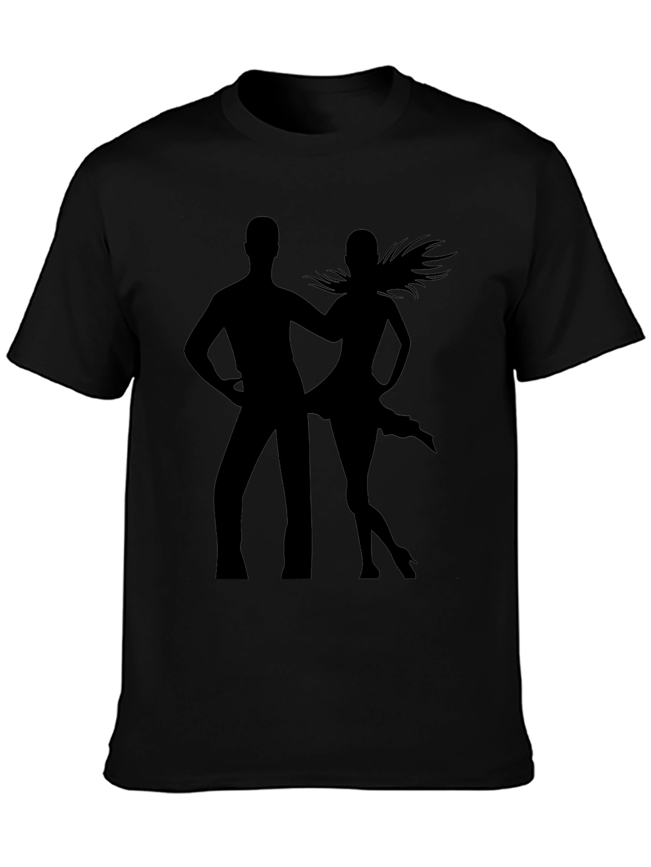 Dancing Duo Graphic Tee - Stylish Silhouette Design