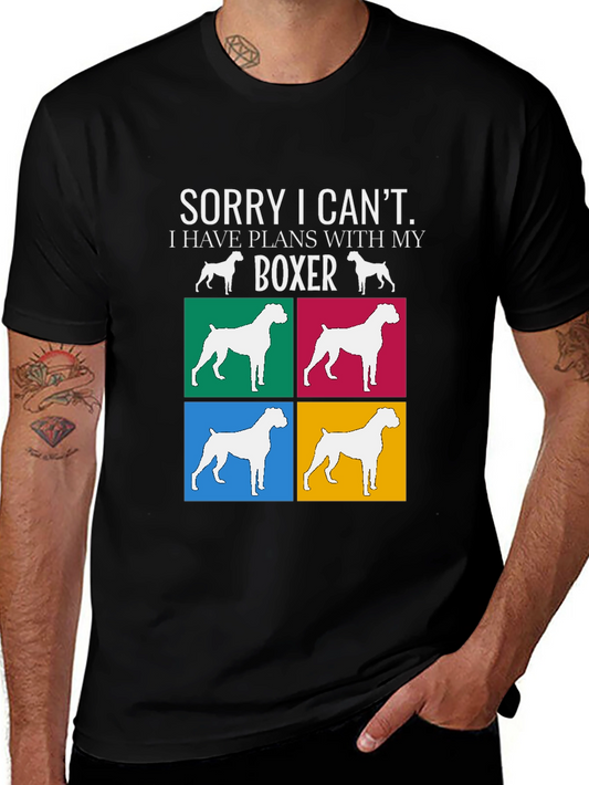 Boxer Dog Lover T-Shirt - Sorry I Cant Plans With My Boxer